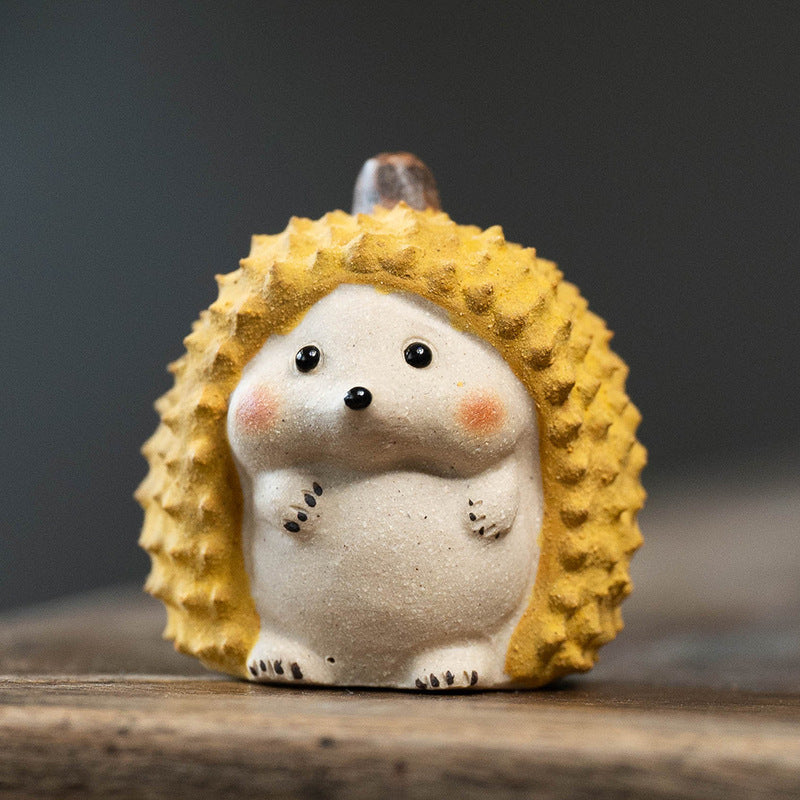 Tea Pets Handmade Yixing Clay Chinese Tea Pet Durian Hedgehog Durian Cat
