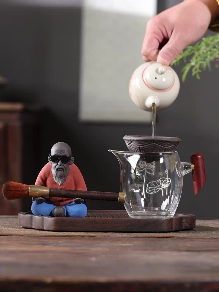Handmade Chinese Zisha Purple Clay Tea Strainer Master Roshi Tea Filter Set Tea Separation Tea Funnel