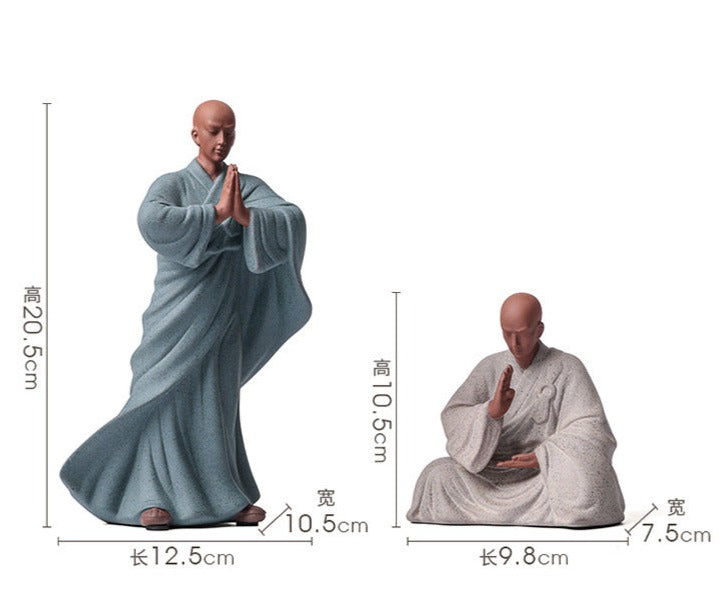 this is a pottery monk sculpture