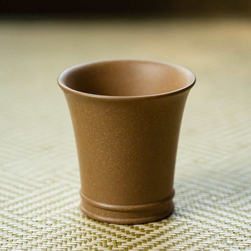 Chinese Handcraft Yixing Purple Clay Yellow Teacup Unique Artwork Master Pottery Household Sketch Teacup