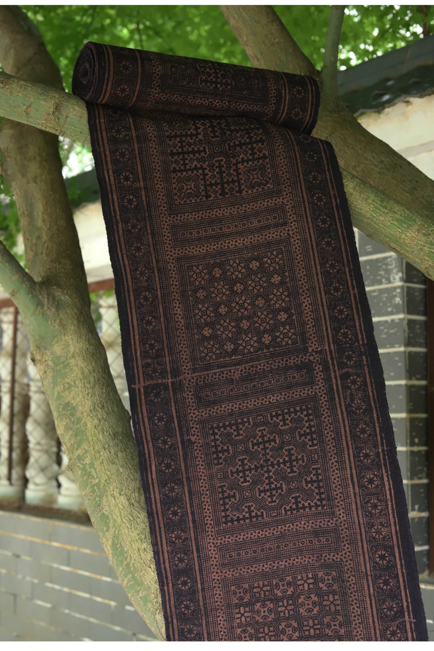 Hand-dyed Batik Fabric Chinese Miao Style Tea Table Cloth Natural Dye Classic Style Vintage Style Tea Mat Chaxi