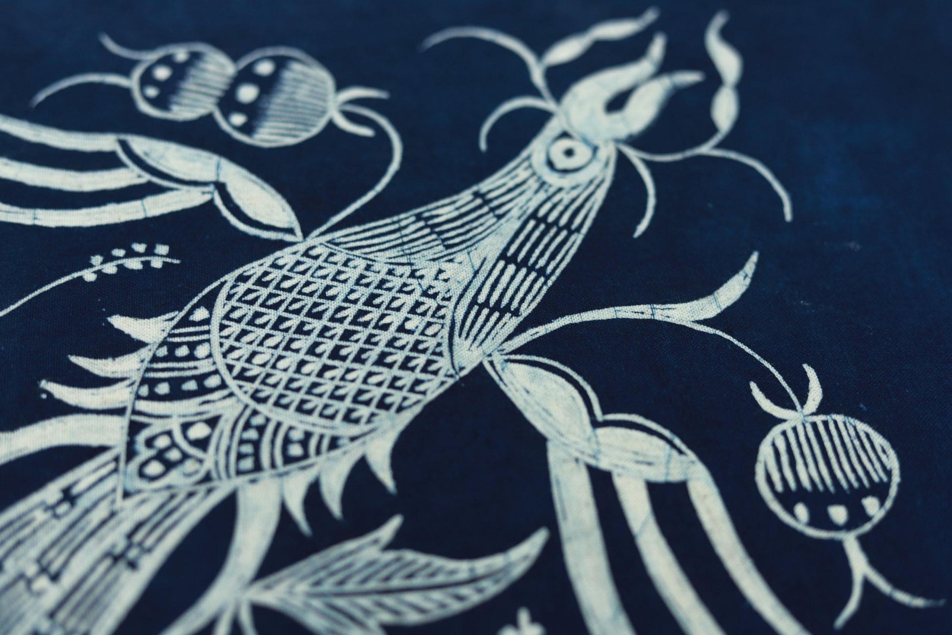 This is a Chinese Miao style batik table cloth tea mat