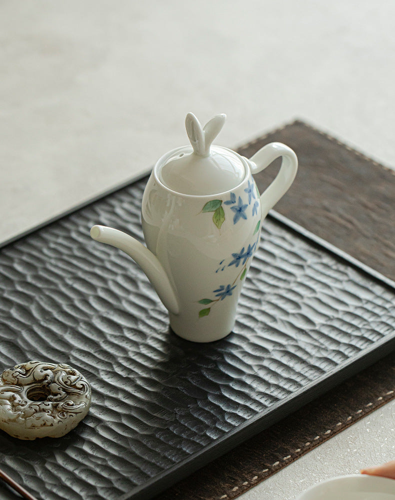 Handmade Chinese Teapot Handpainted Blue Flower Pattern Teaware Master Pottery Japanese Ceramic