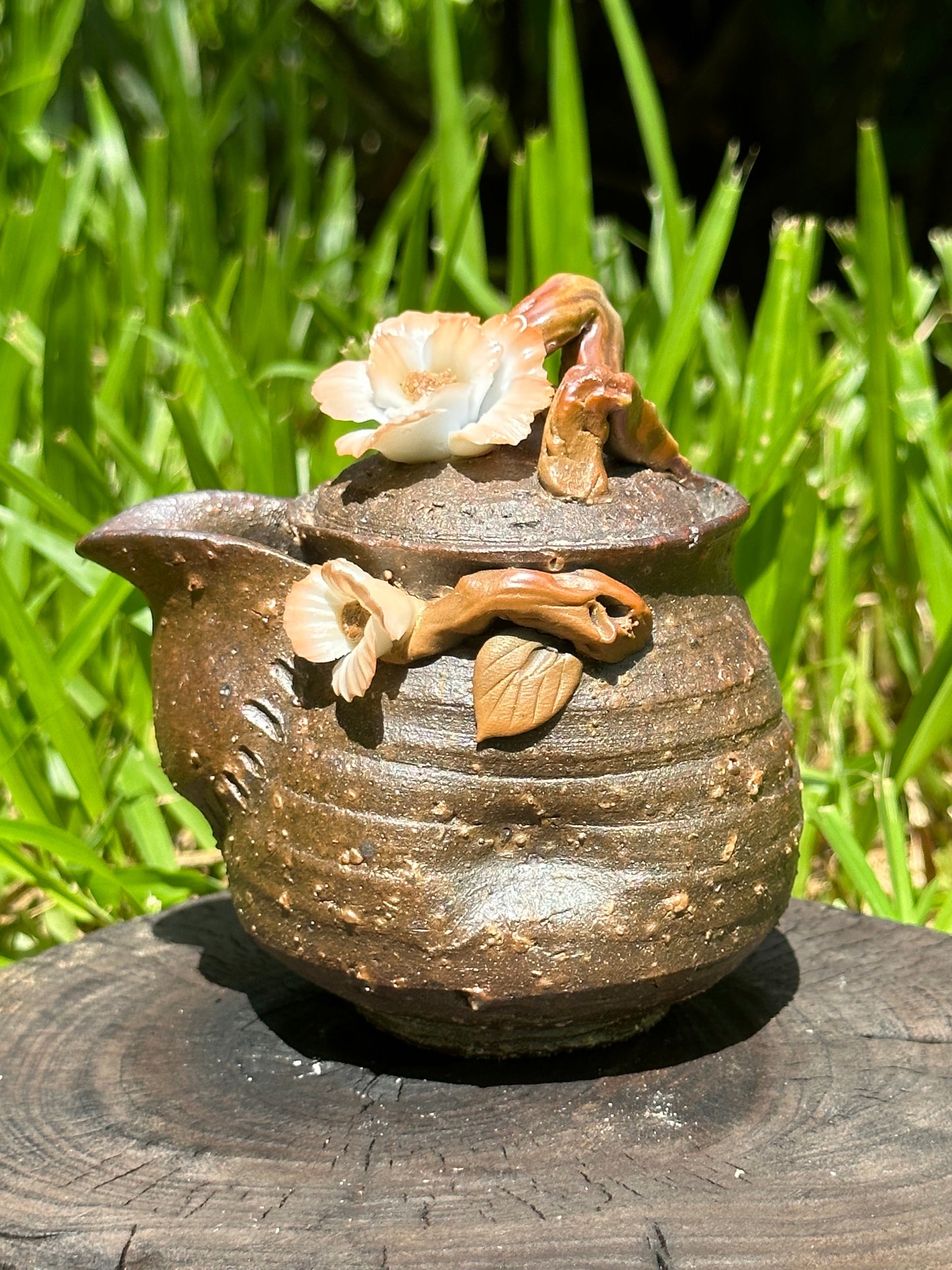 This is a woodfired pottery teapot baoping