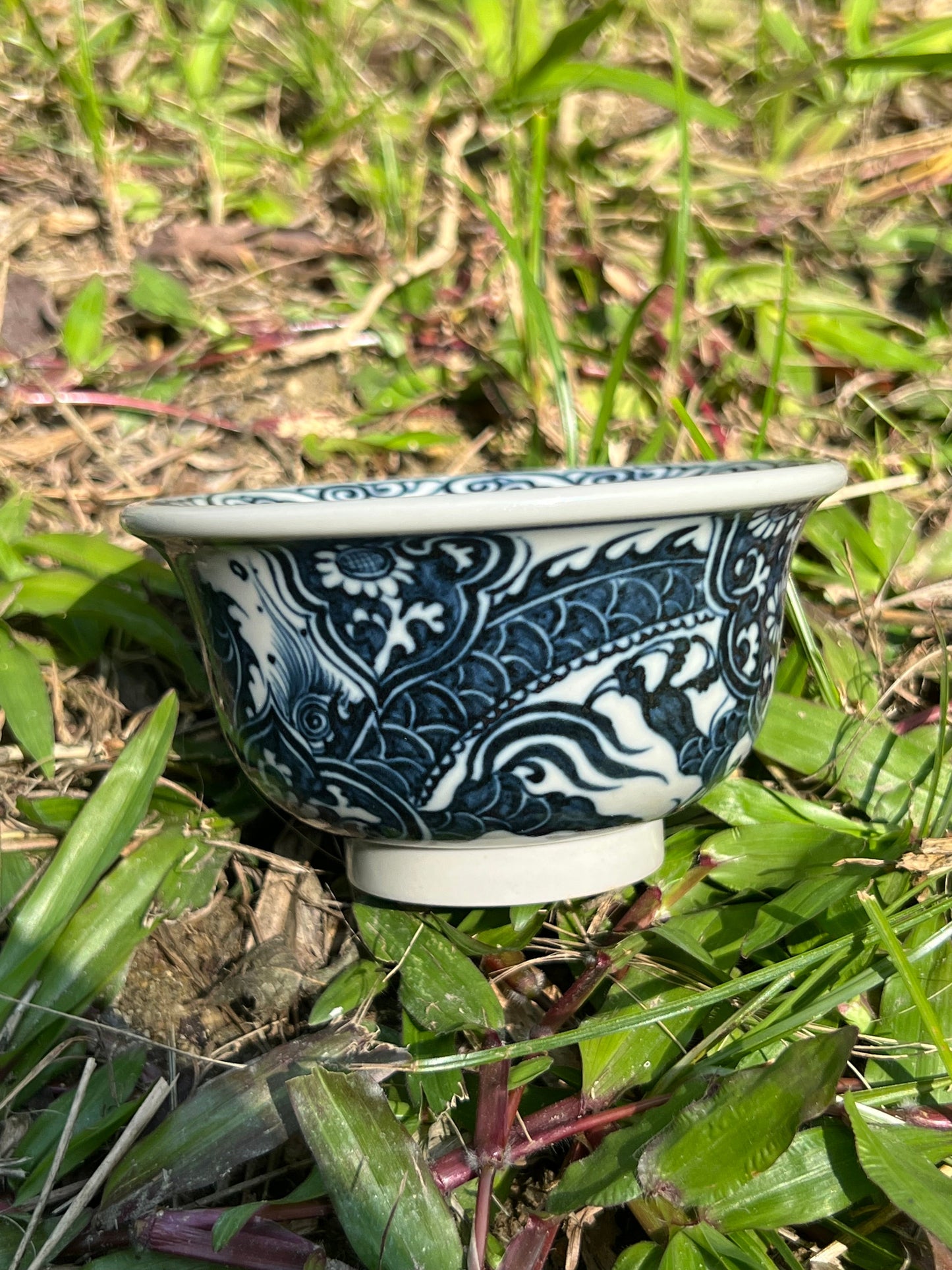 Hand Painted Chinese Dragon Blue and White Porcelain Gaiwan Jingdezhen Ceramic Master Artwork