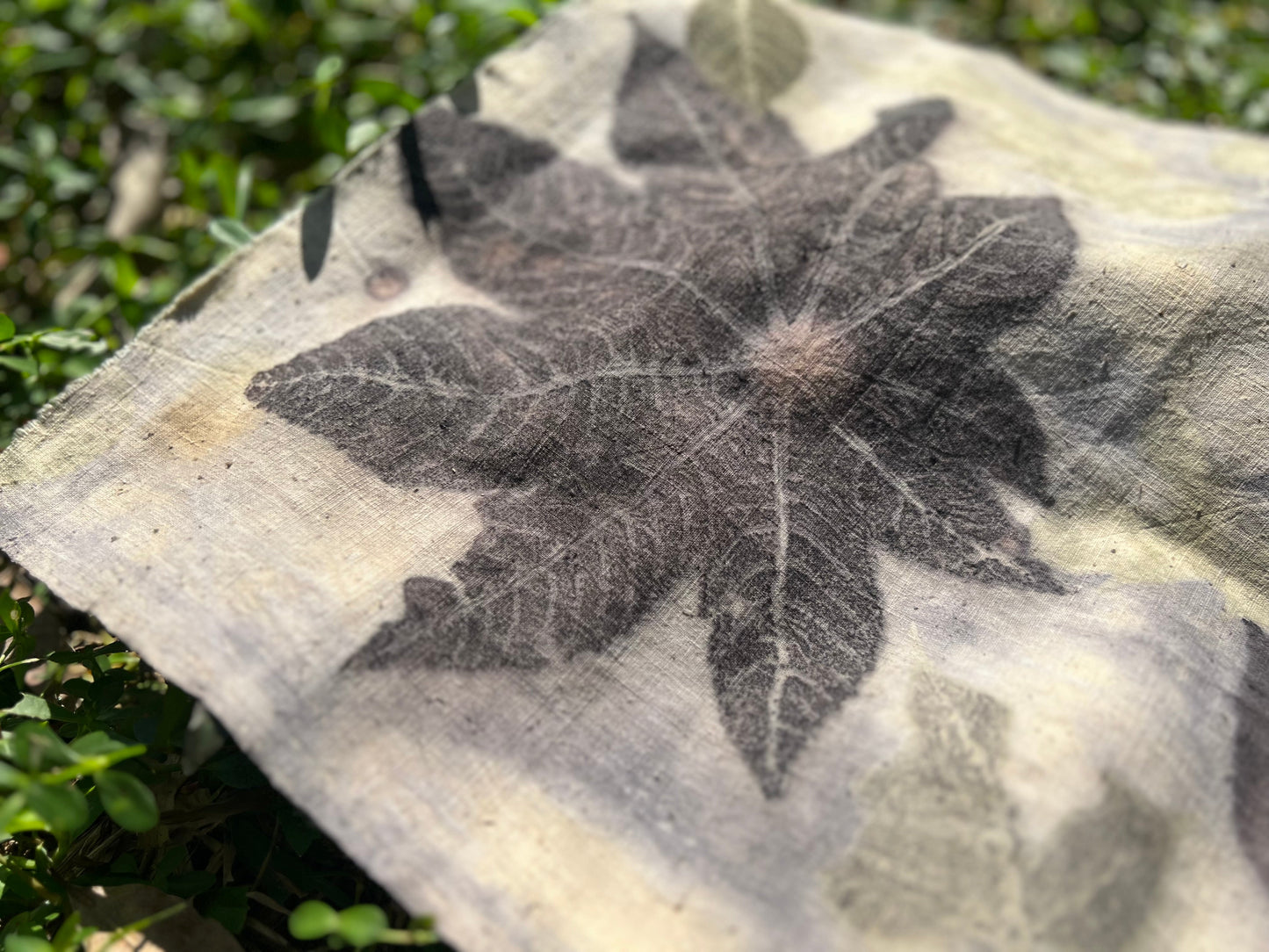 Tea Table Cloth Hand Dyed Plant Dyed Cotton Tea Mat Nature Dye Purple Chabu Chaxi