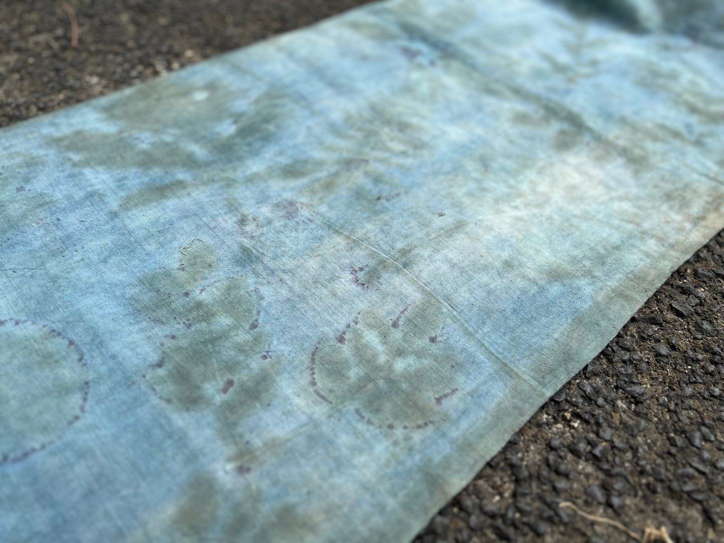Hand Dyed Nature Plant Dyed Cotton Tea Table Cloth Tea Mat Two Sides Chabu Chaxi