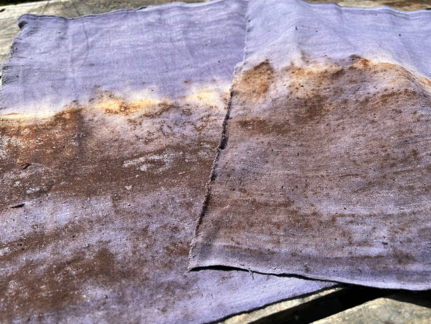Hand Dyed Plant Dyed Cotton Tea Table Cloth Nature Dye Tea Mat Chabu Chaxi Purple Color