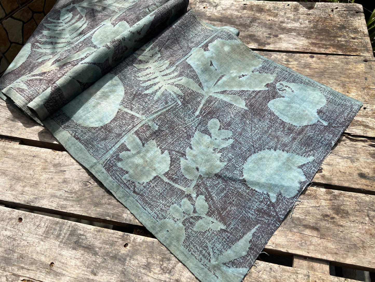 Hand Dyed Nature Plant Dyed Cotton Tea Table Cloth Tea Mat Two Sides Chabu Chaxi