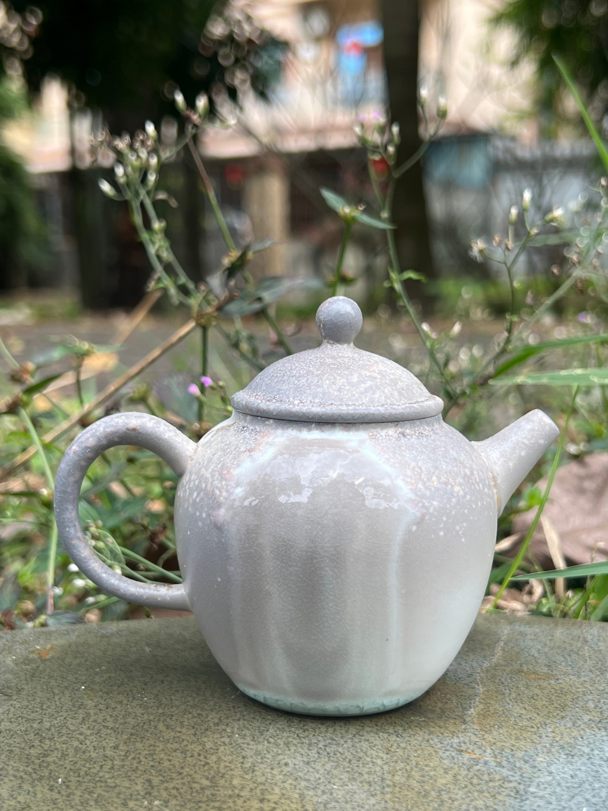 This is a pottery teapot