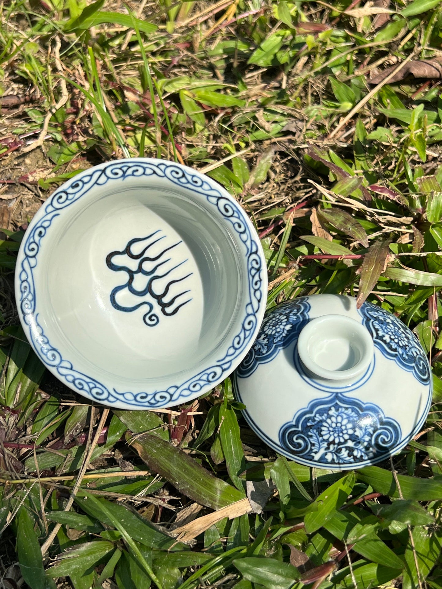 Hand Painted Chinese Dragon Blue and White Porcelain Gaiwan Jingdezhen Ceramic Master Artwork