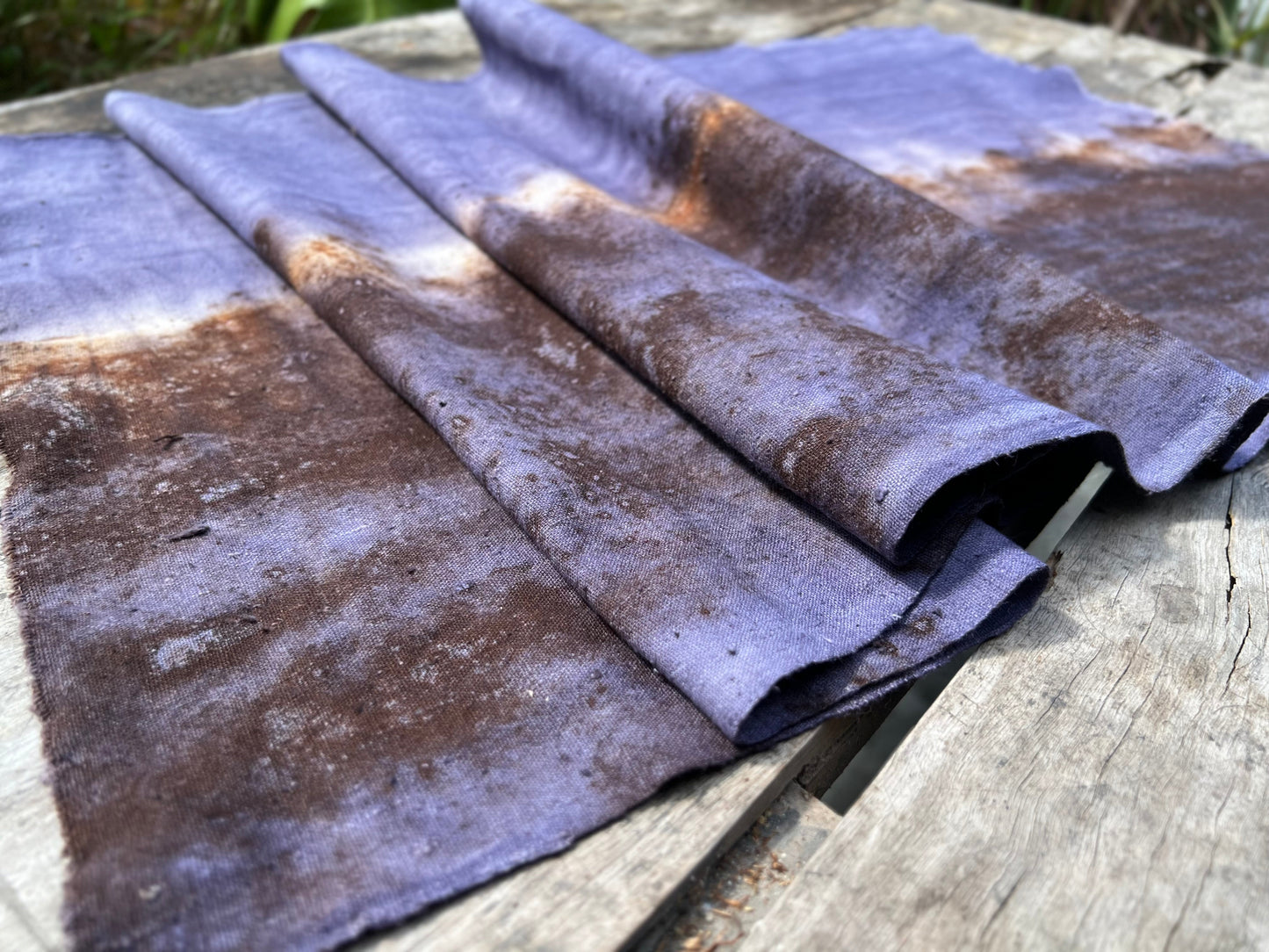 Hand Dyed Plant Dyed Cotton Tea Table Cloth Nature Dye Tea Mat Chabu Chaxi Purple Color