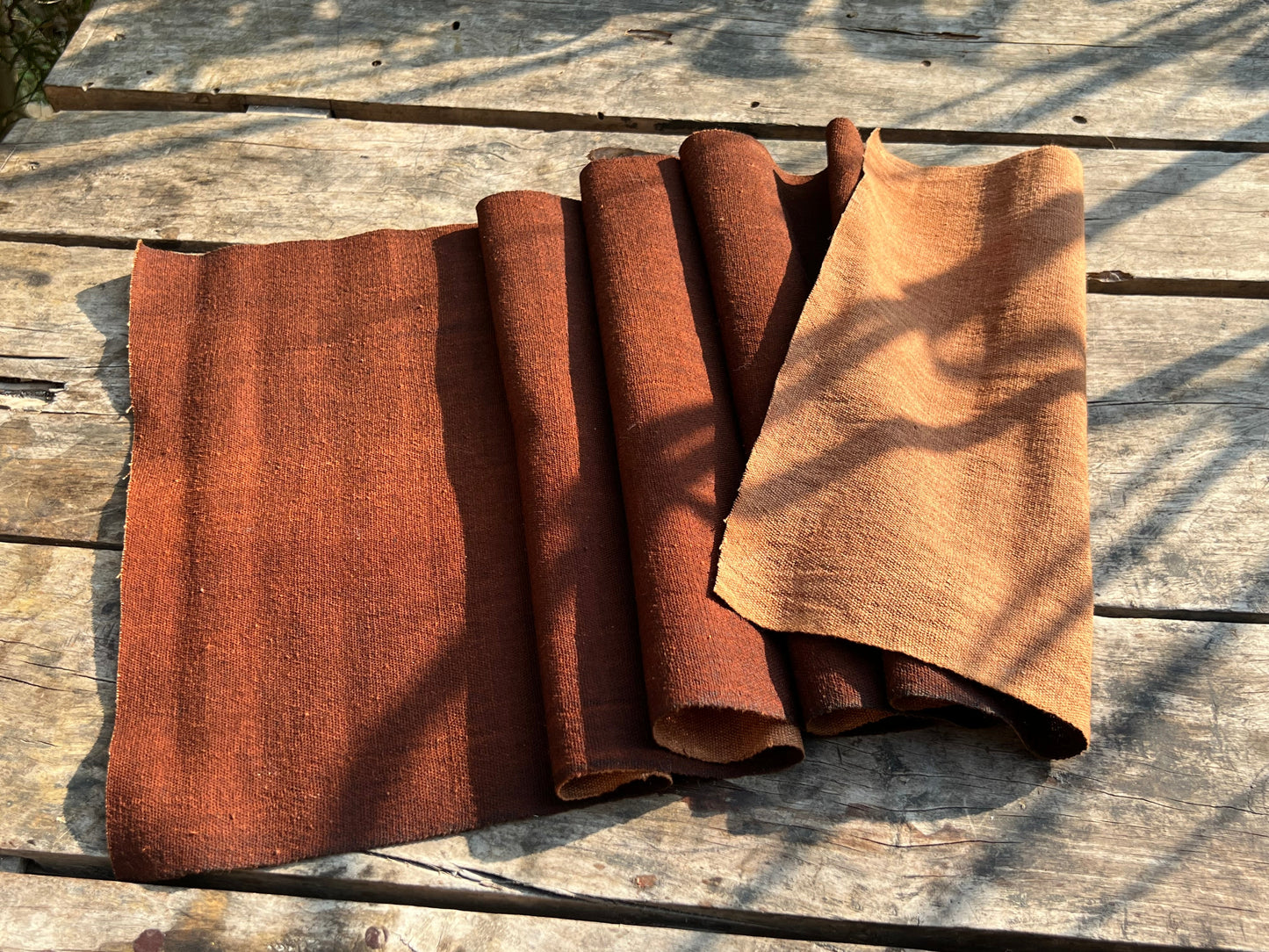 this is Chinese persimmon dyed tea table cloth tea mat