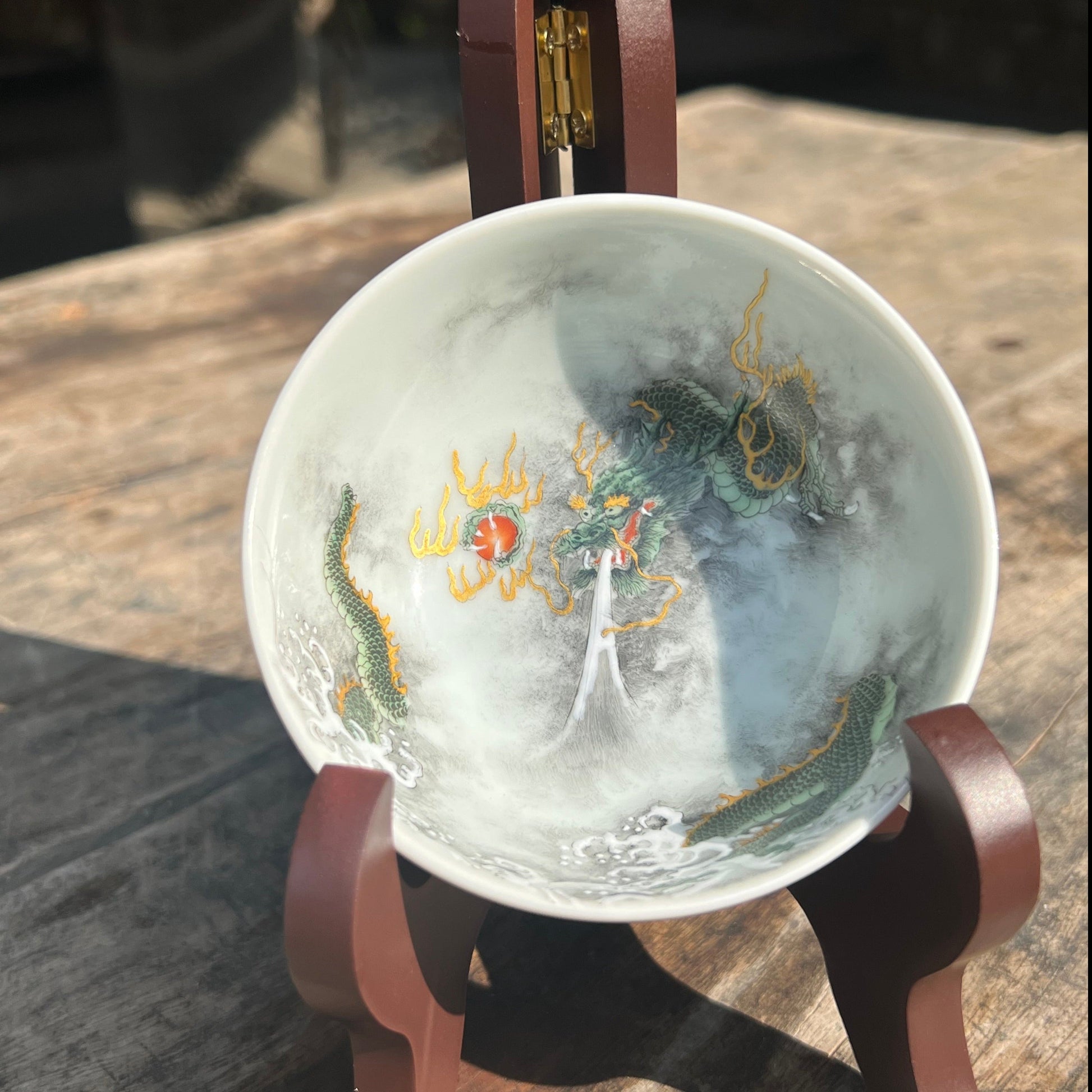 this is a Chinese Jingdezhen ceramic dragon teacup