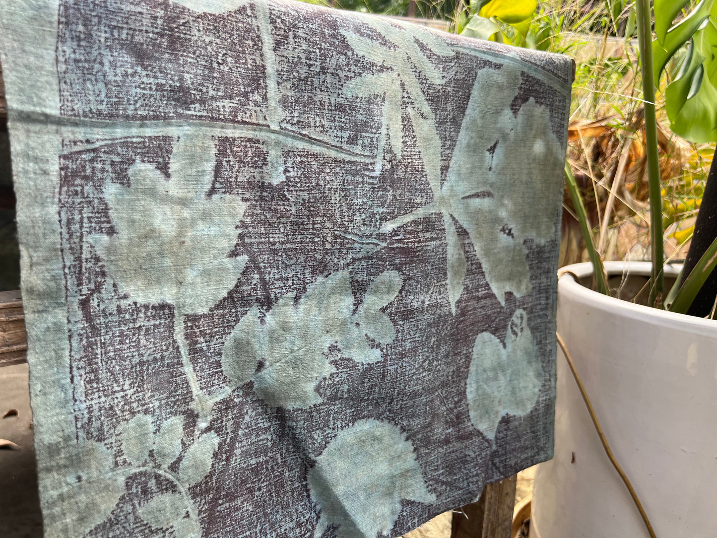Hand Dyed Nature Plant Dyed Cotton Tea Table Cloth Tea Mat Two Sides Chabu Chaxi