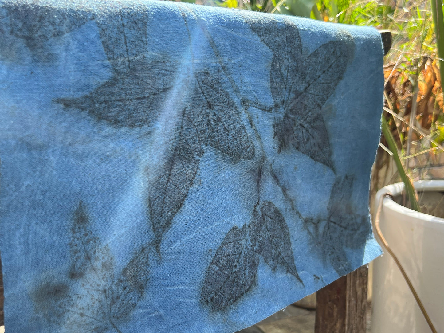 Hand Dyed Indigo Dyeing Tea Mat Plant Dyed Cotton Tea Table Cloth Nature Dye Chabu Chaxi