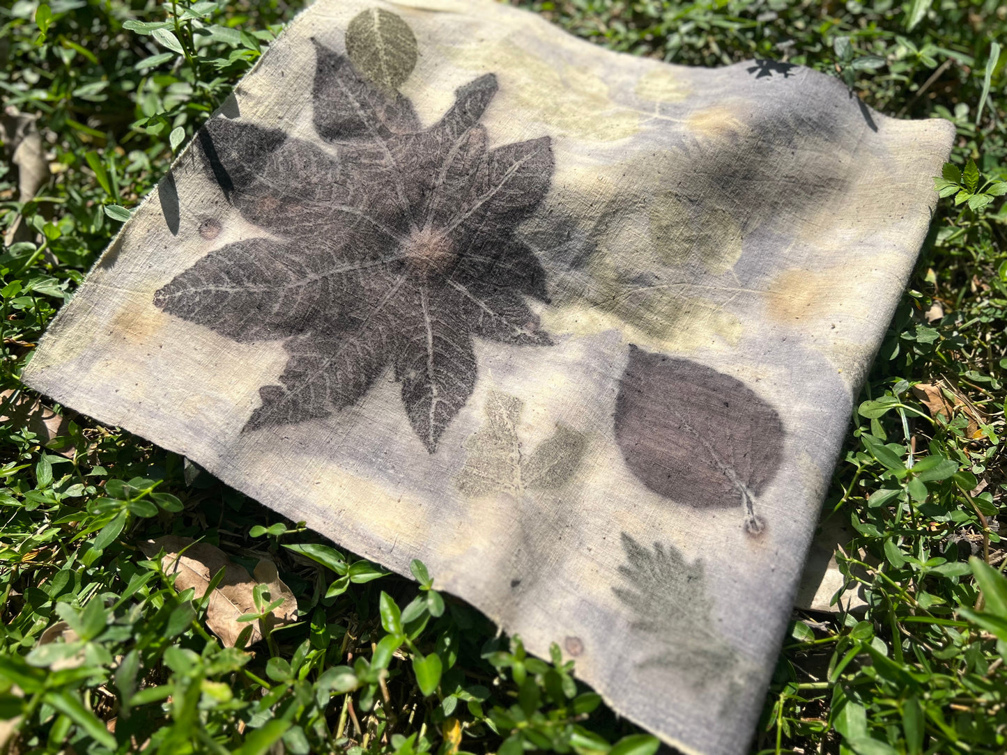 Tea Table Cloth Hand Dyed Plant Dyed Cotton Tea Mat Nature Dye Purple Chabu Chaxi