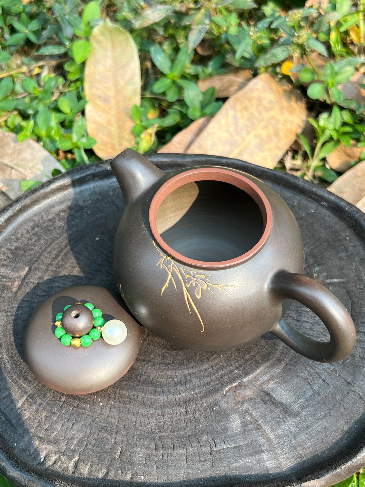Handcrafted Original Design Chinese Nixing Pottery Teapot Artwork Black Teapot Kungfu Teapot