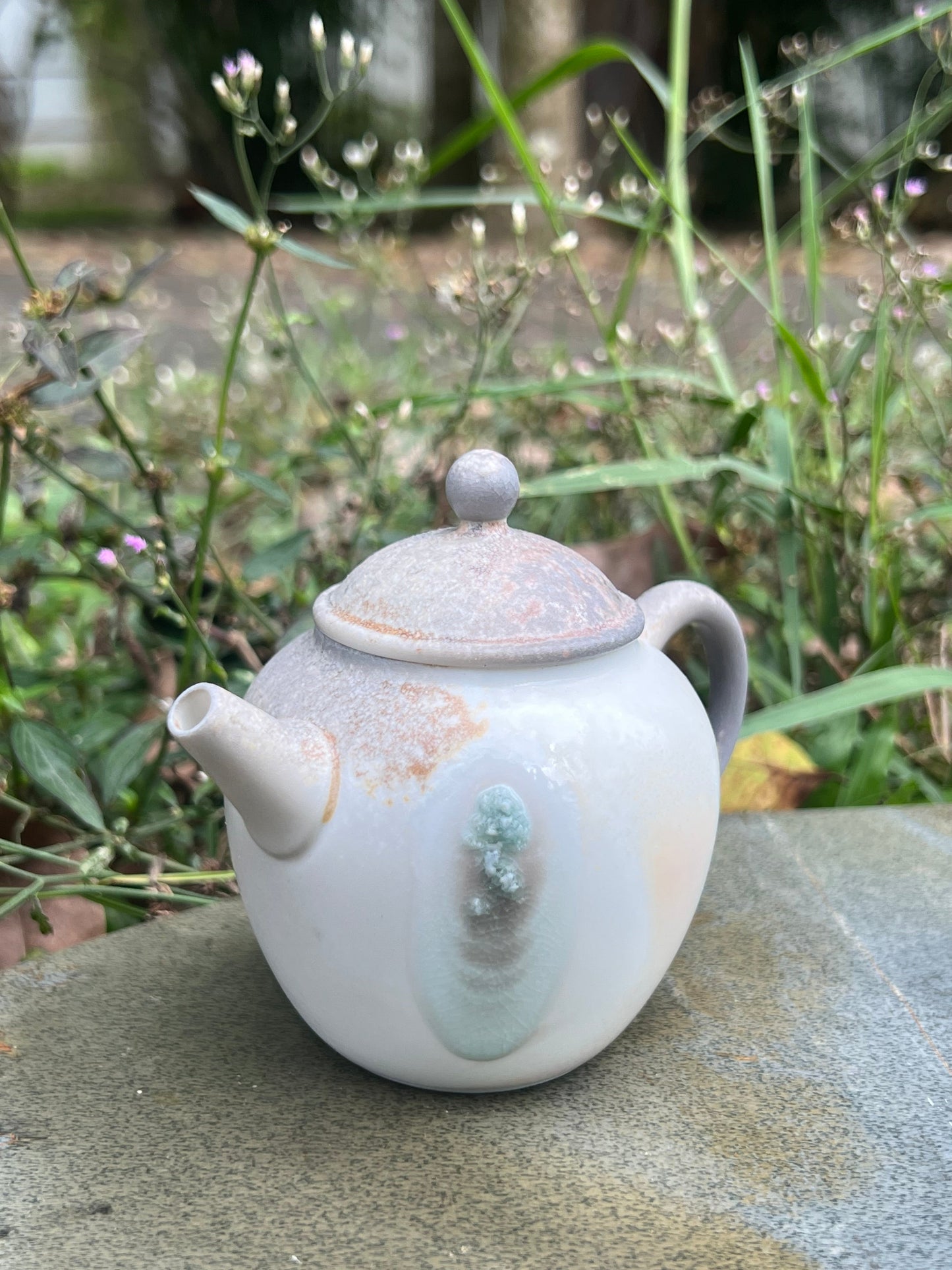 This is a pottery teapot