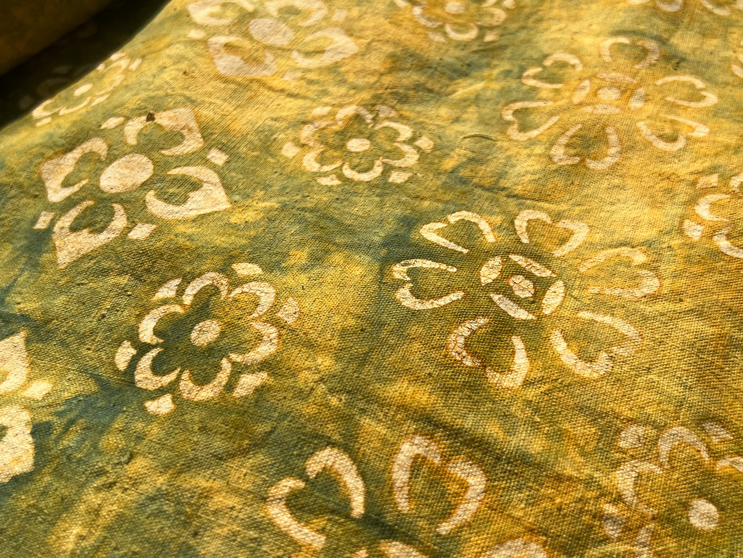 Tea Table Cloth Hand Dyed Plant Dyed Cotton Tea Mat Nature Dye Chabu Chaxi Yellow Green Color