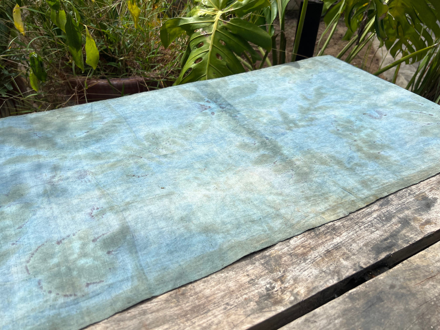 Hand Dyed Nature Plant Dyed Cotton Tea Table Cloth Tea Mat Two Sides Chabu Chaxi