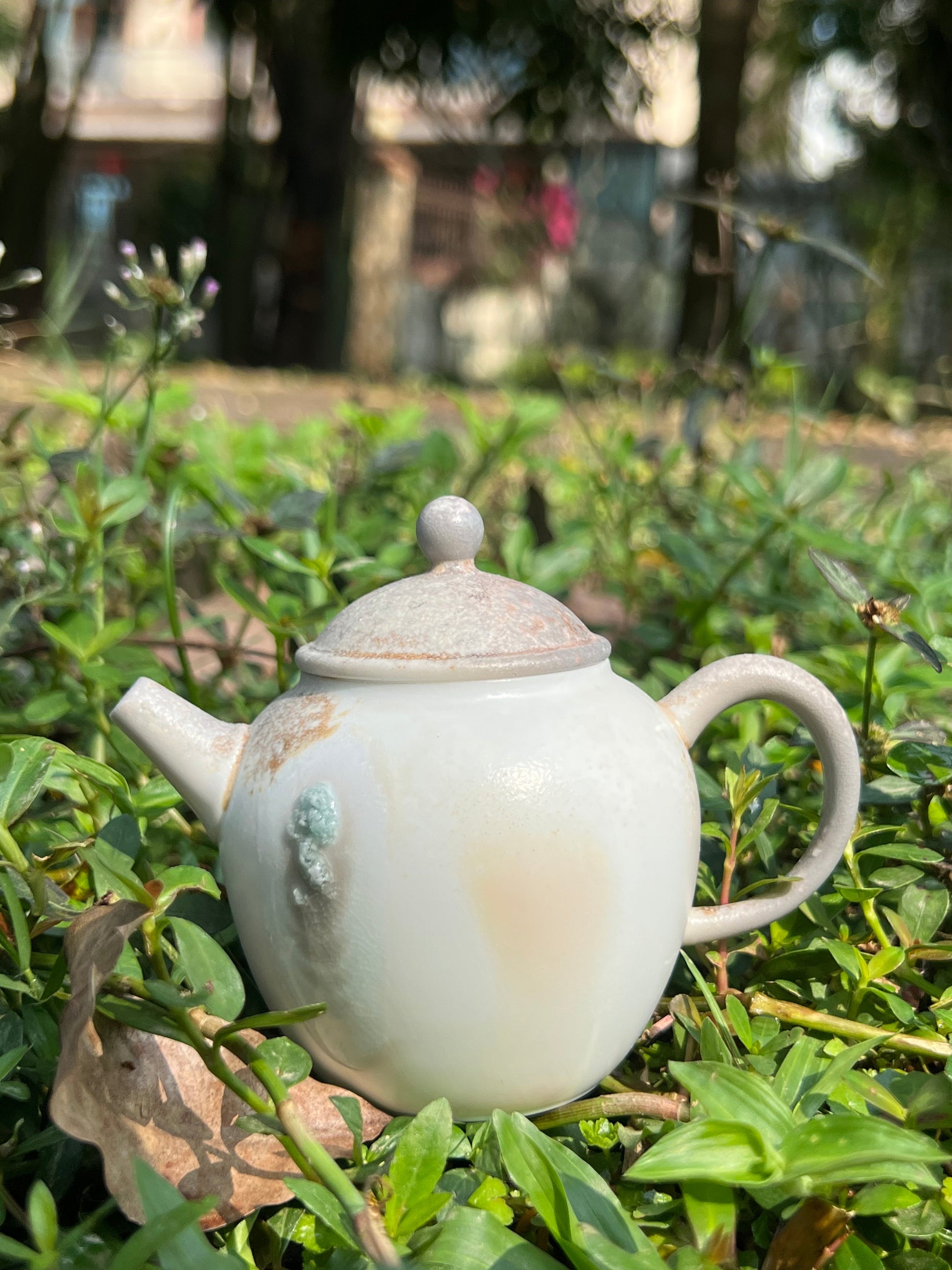 This is a pottery teapot