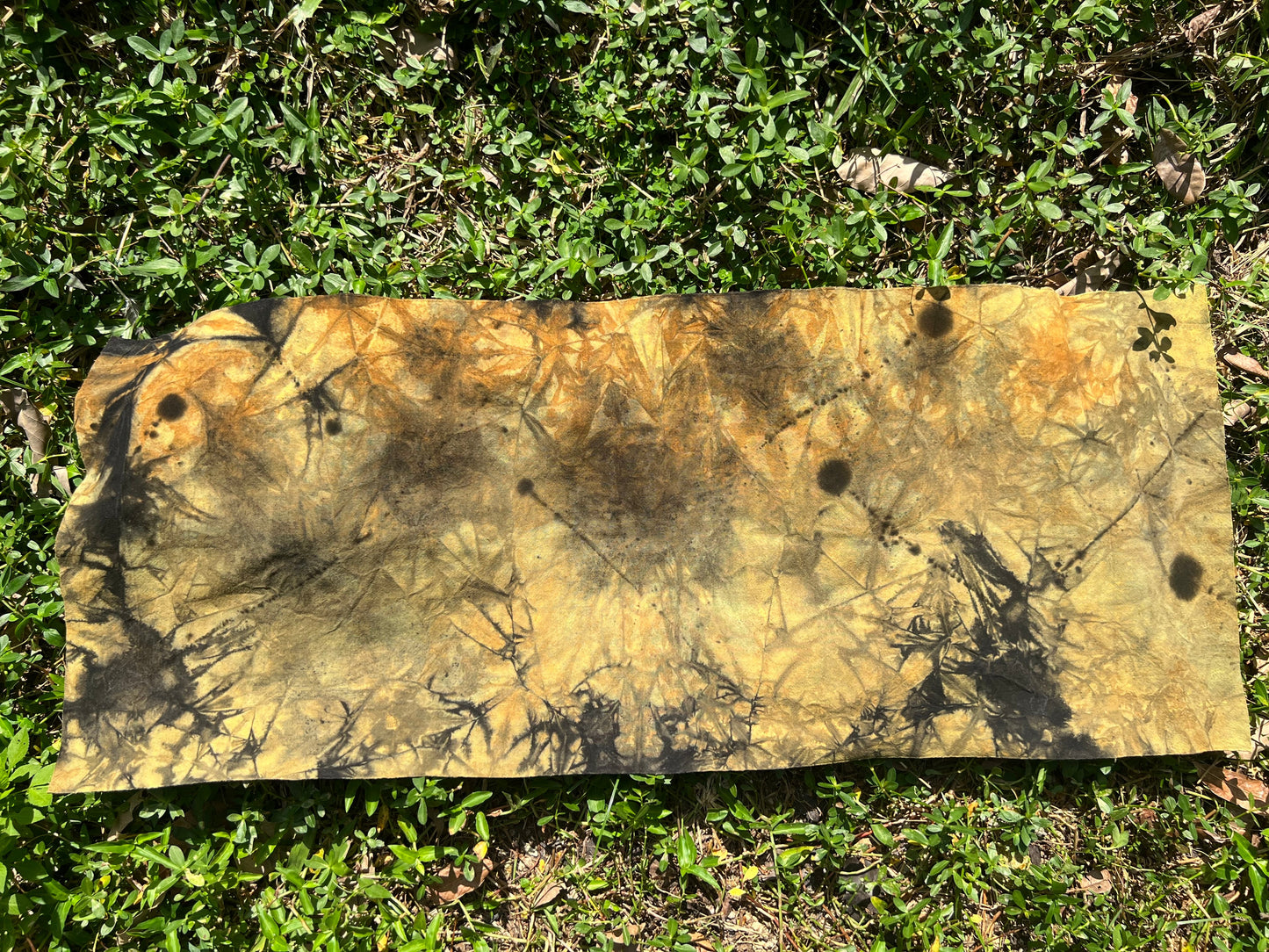 Hand Dyed Tea Table Cloth Plant Dyed Cotton Tea Mat Nature Dye Chabu Chaxi Two Sides