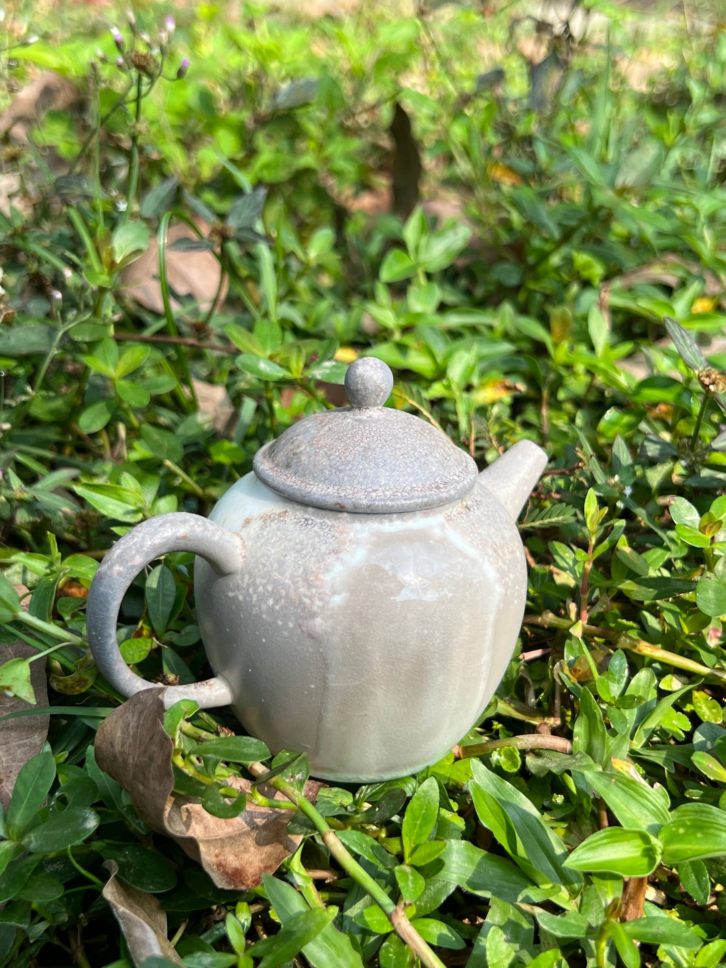 This is a pottery teapot