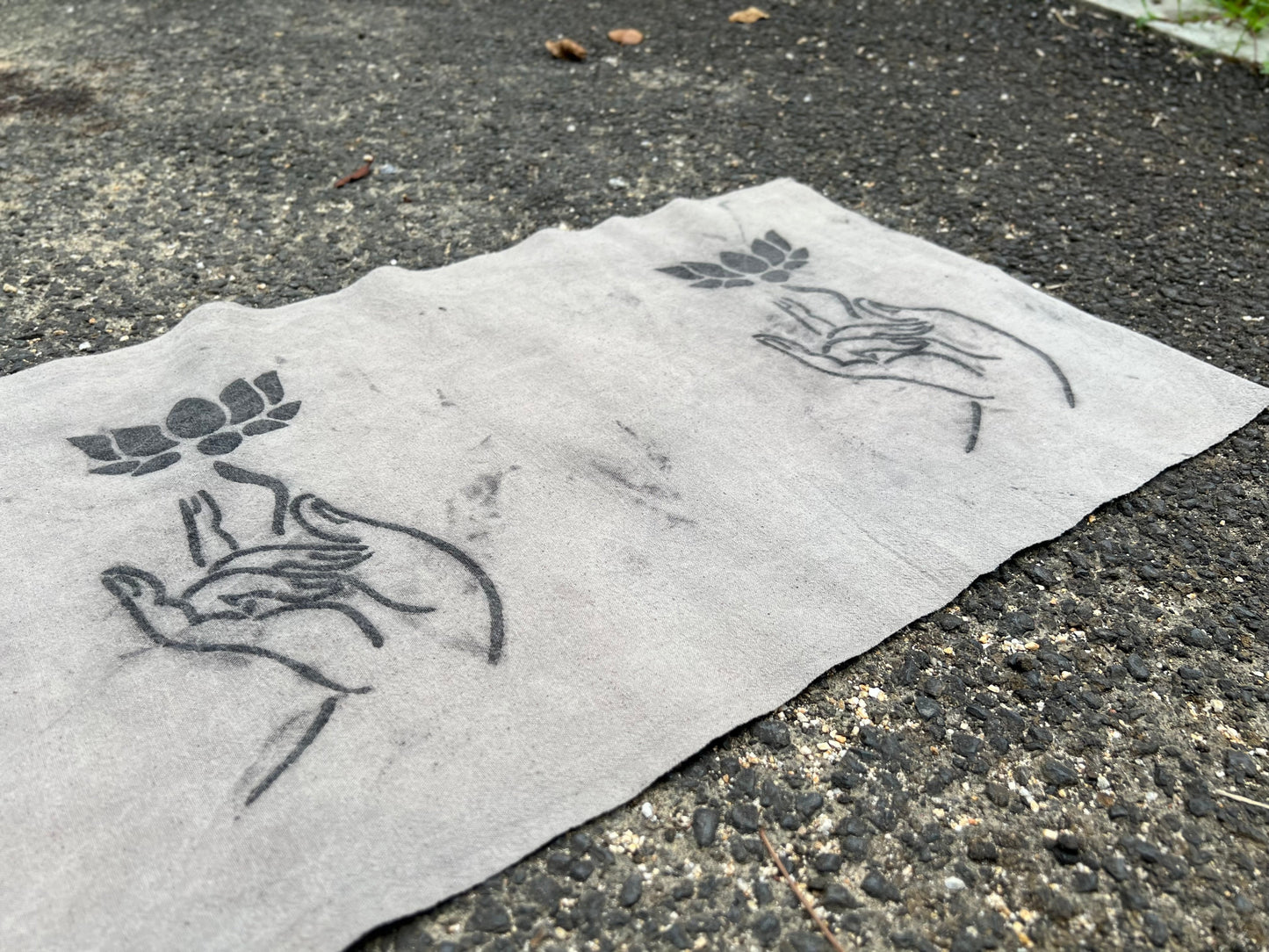 Hand Dyed Tea Table Cloth Plant Dyed Pure Cotton Tea Mat Natura Dye Guanyin Hand Pattern Chabu Chaxi