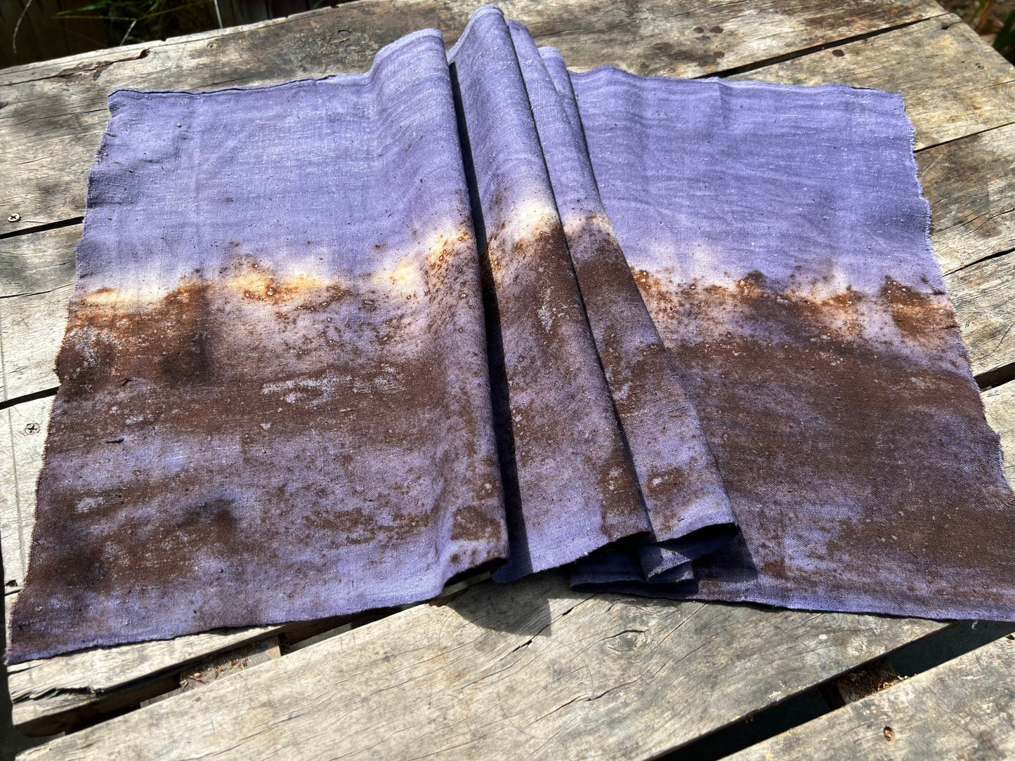 Hand Dyed Plant Dyed Cotton Tea Table Cloth Nature Dye Tea Mat Chabu Chaxi Purple Color