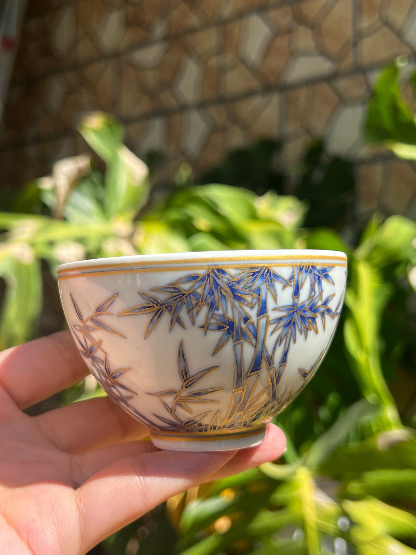 This is Chinese Jingdezhen blue and white porcelain bamboo teacup