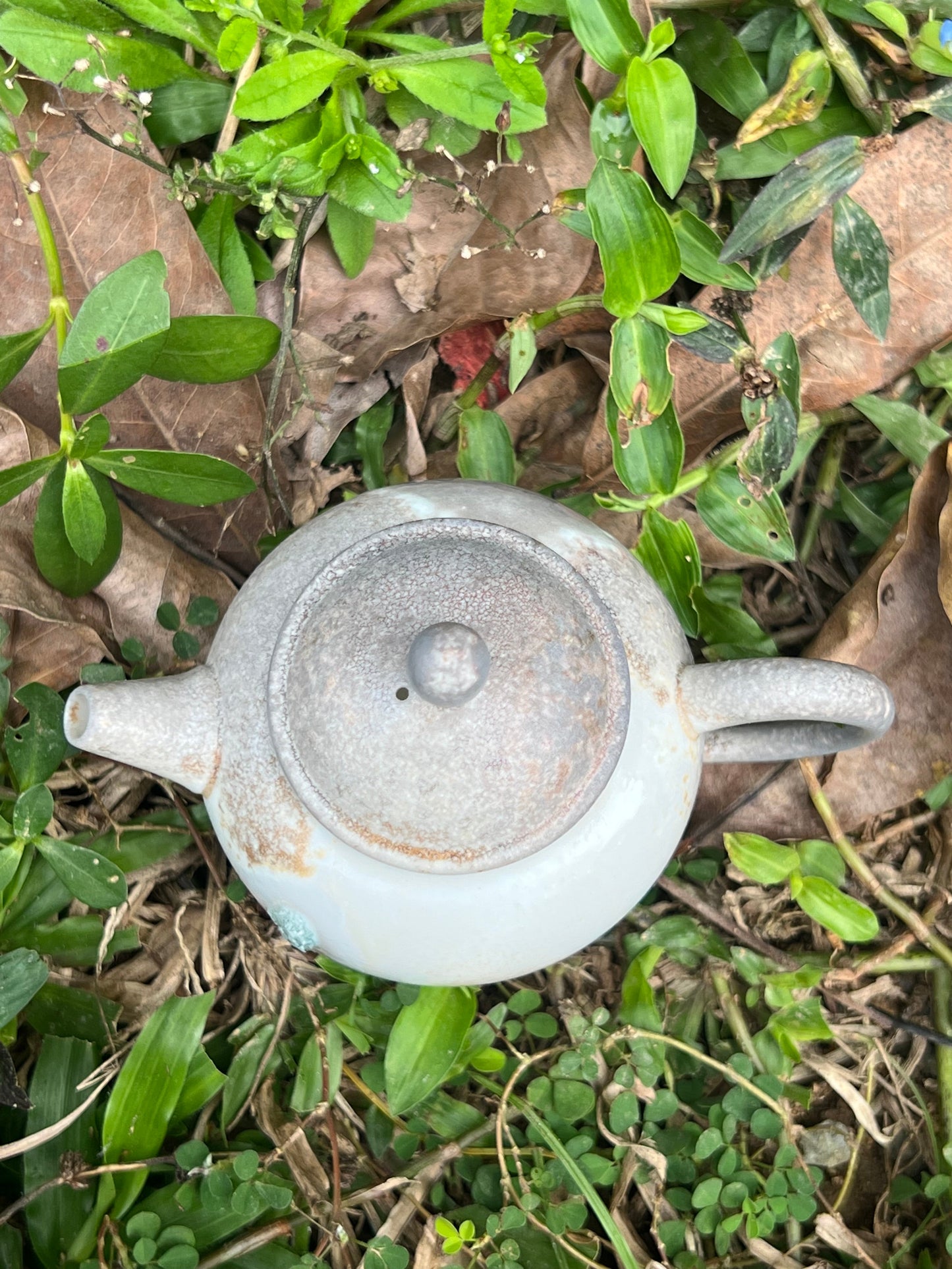 This is a pottery teapot