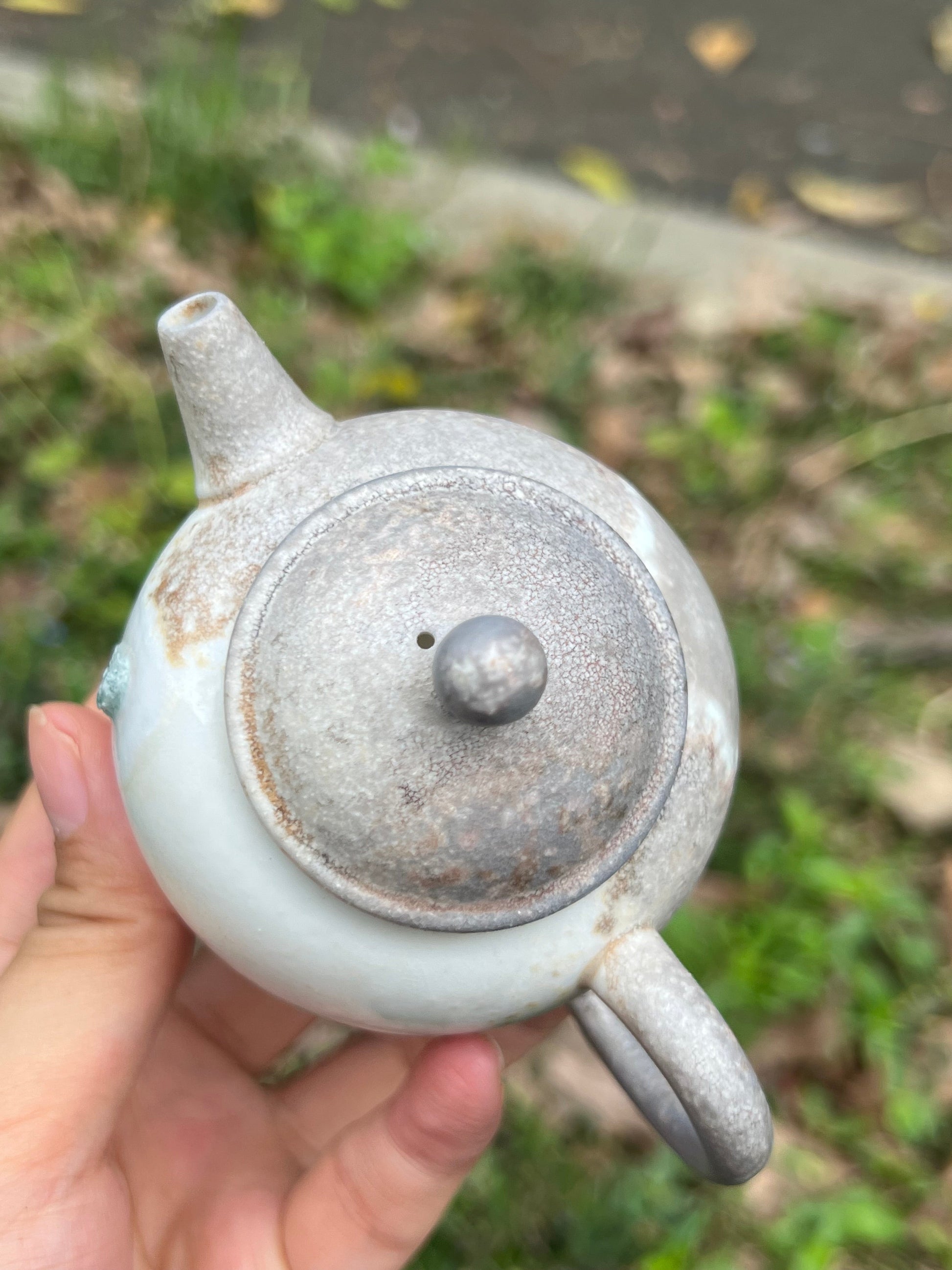 This is a pottery teapot