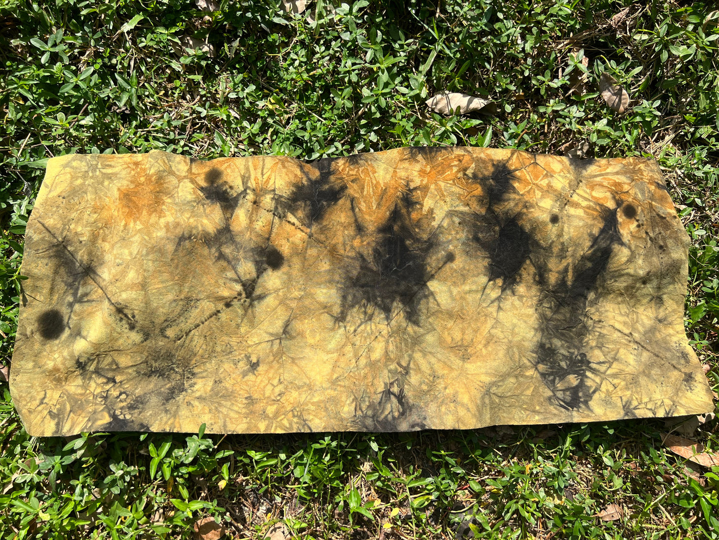 Hand Dyed Tea Table Cloth Plant Dyed Cotton Tea Mat Nature Dye Chabu Chaxi Two Sides