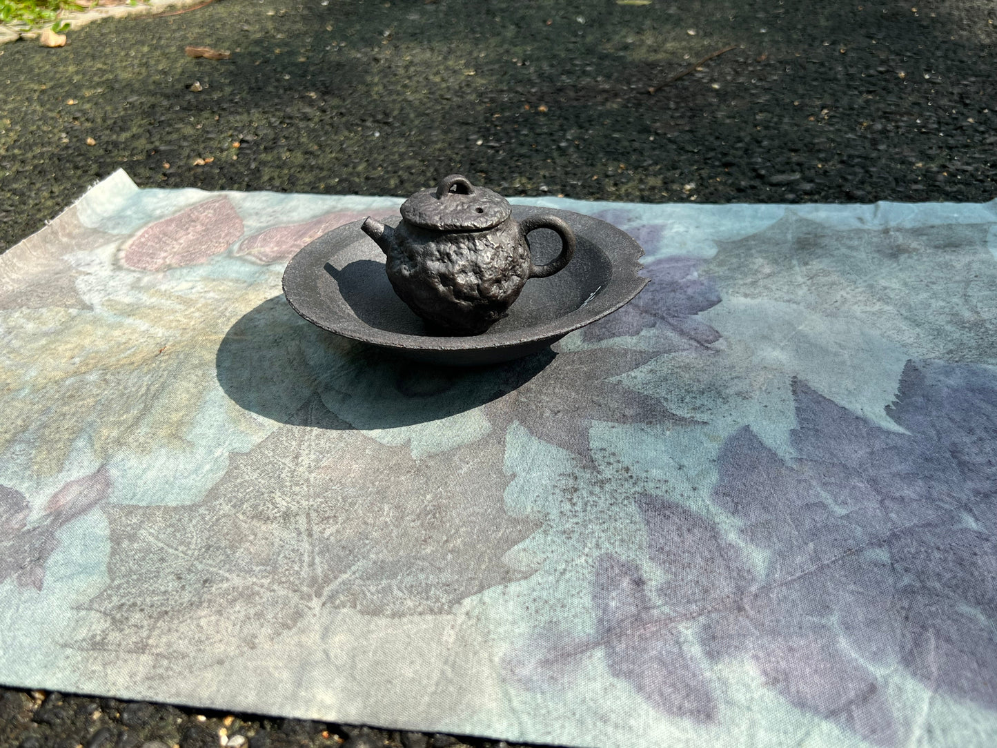 Hand Dyed Tea Table Cloth Natura Cotton Tea Mat Natura Dyed Chabu Chaxi
