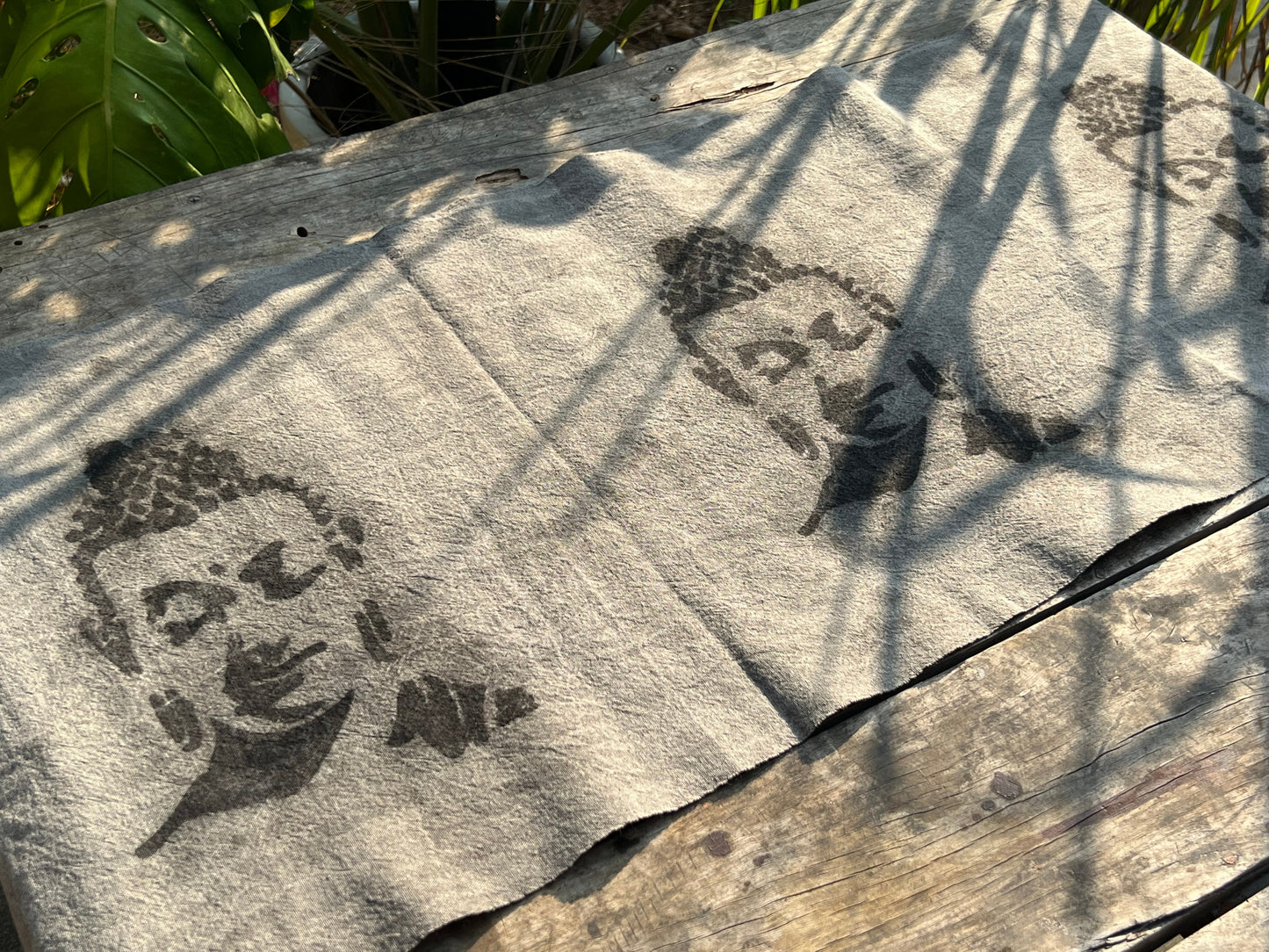 Hand Dyed Tea Table Cloth Plant Dyed Pure Cotton Tea Mat Natura Dye Buddha Pattern Chabu Chaxi