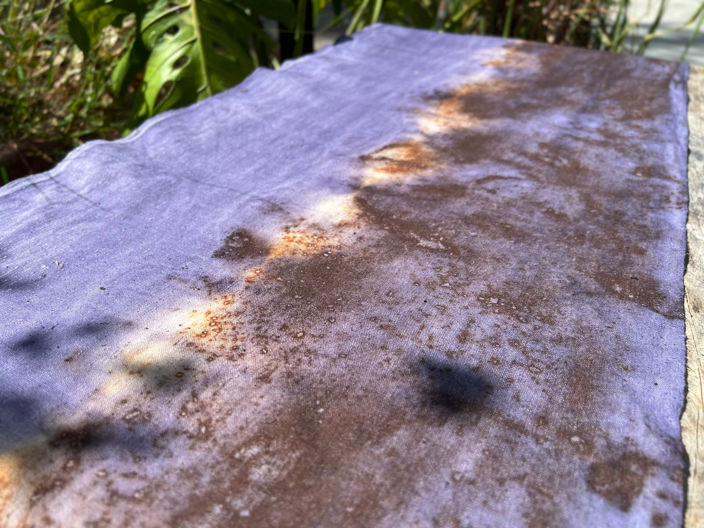 Hand Dyed Plant Dyed Cotton Tea Table Cloth Nature Dye Tea Mat Chabu Chaxi Purple Color