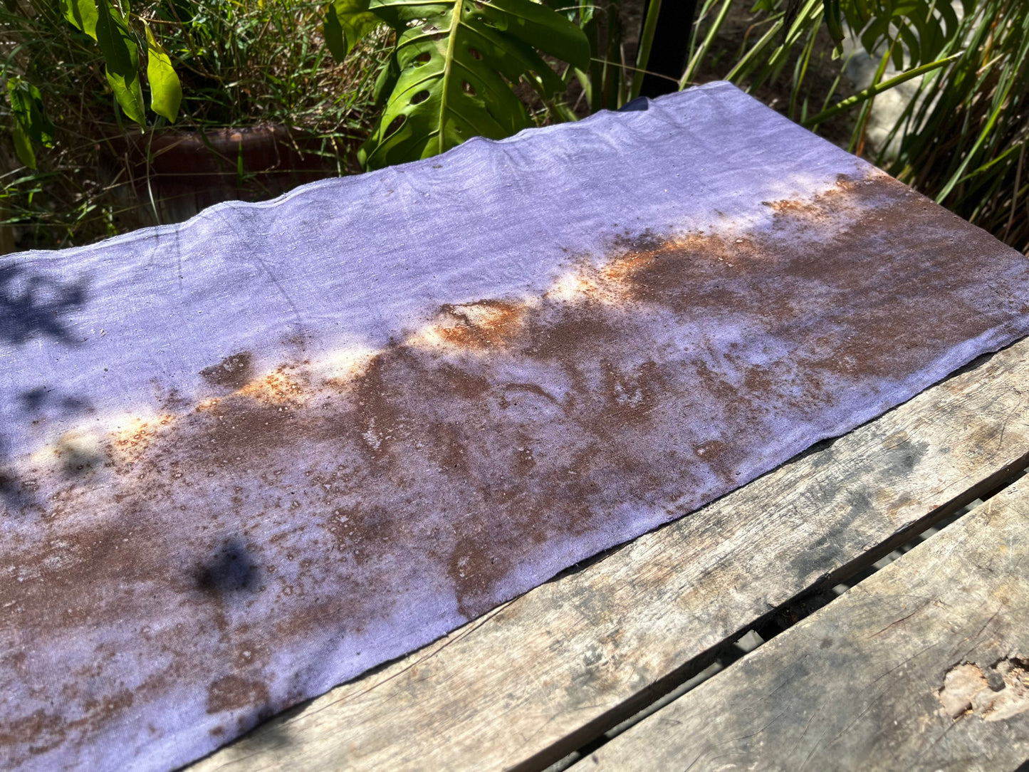 Hand Dyed Plant Dyed Cotton Tea Table Cloth Nature Dye Tea Mat Chabu Chaxi Purple Color