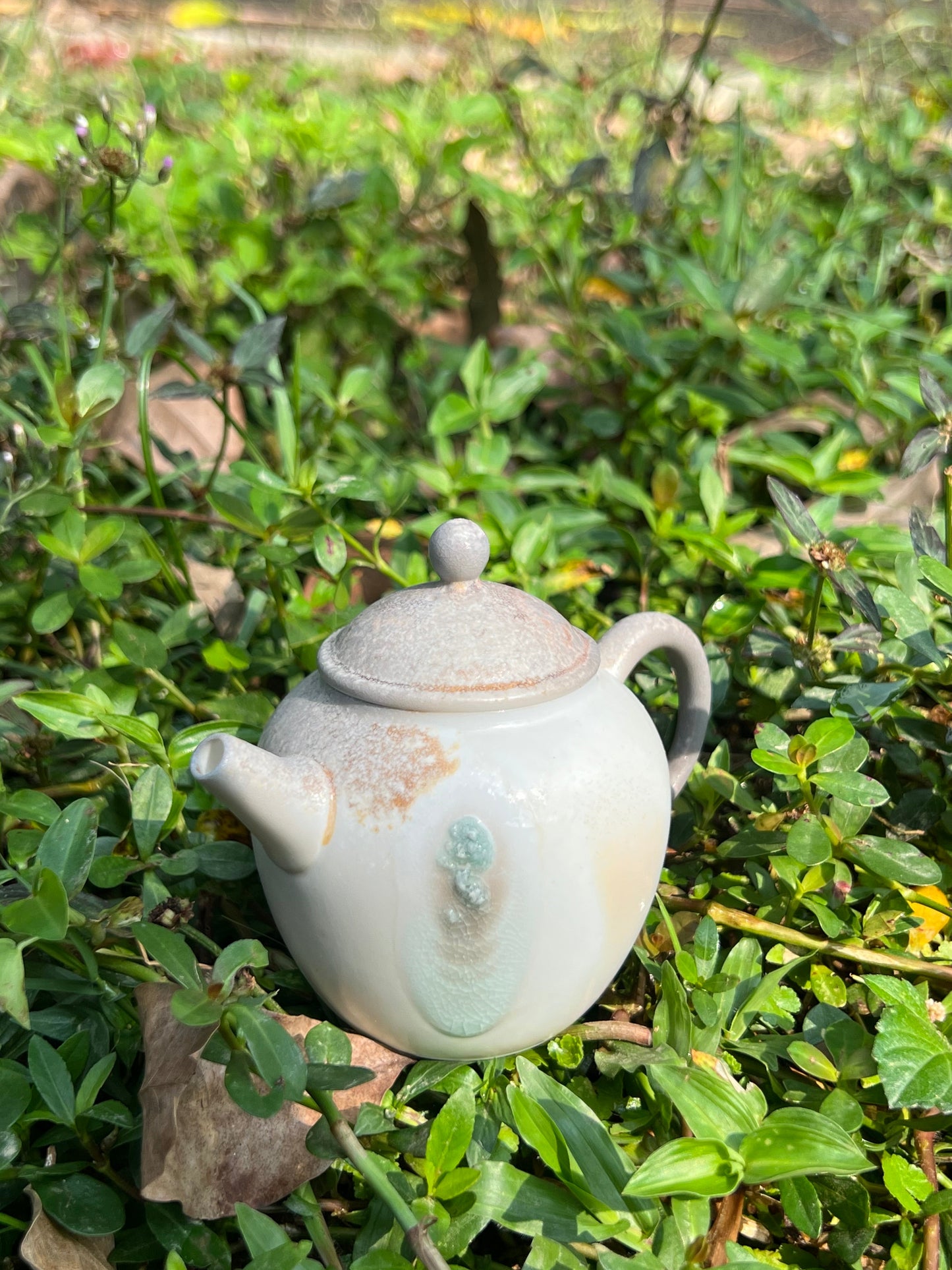 This is a woodfired pottery teapot