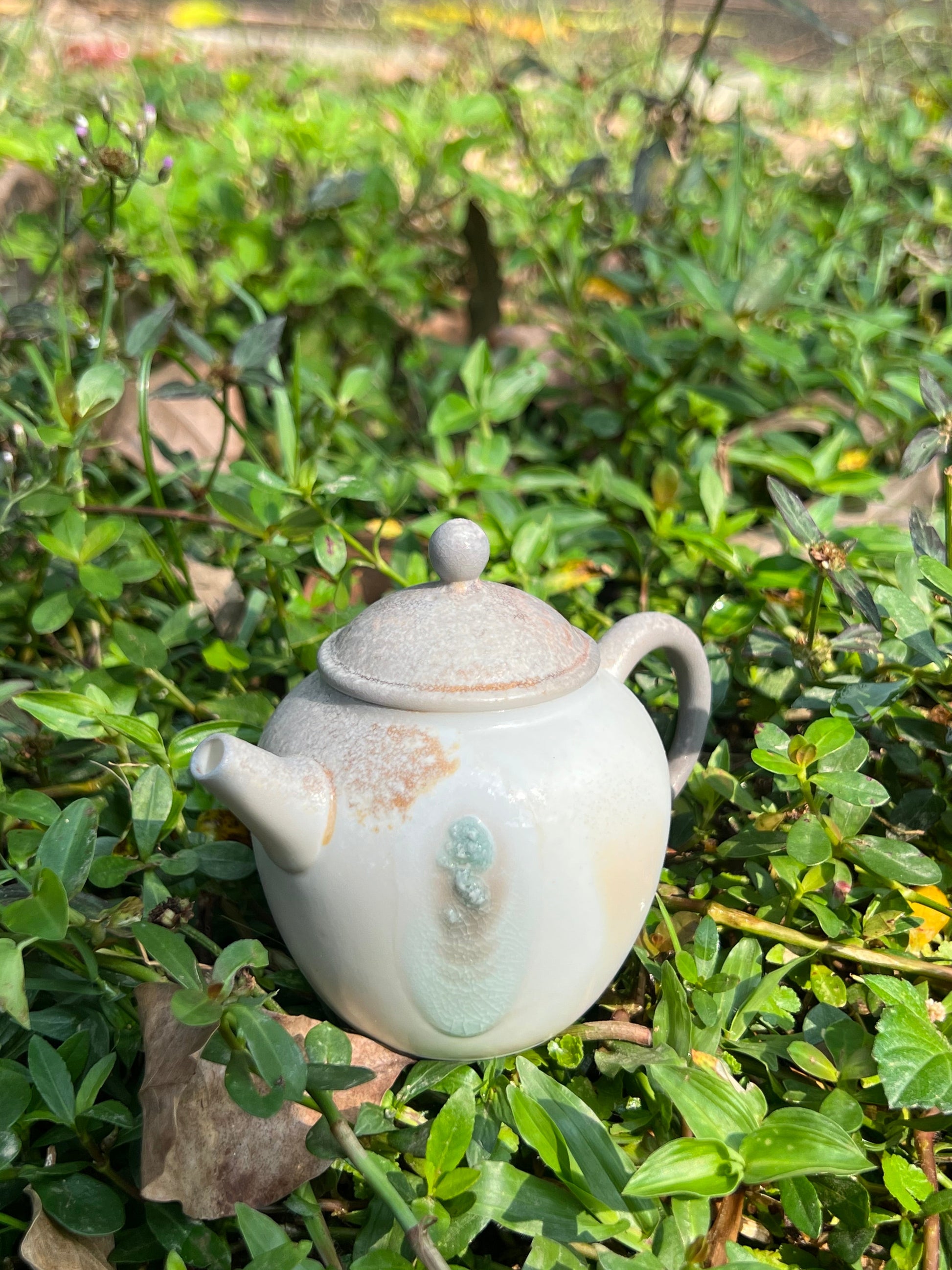 This is a woodfired pottery teapot