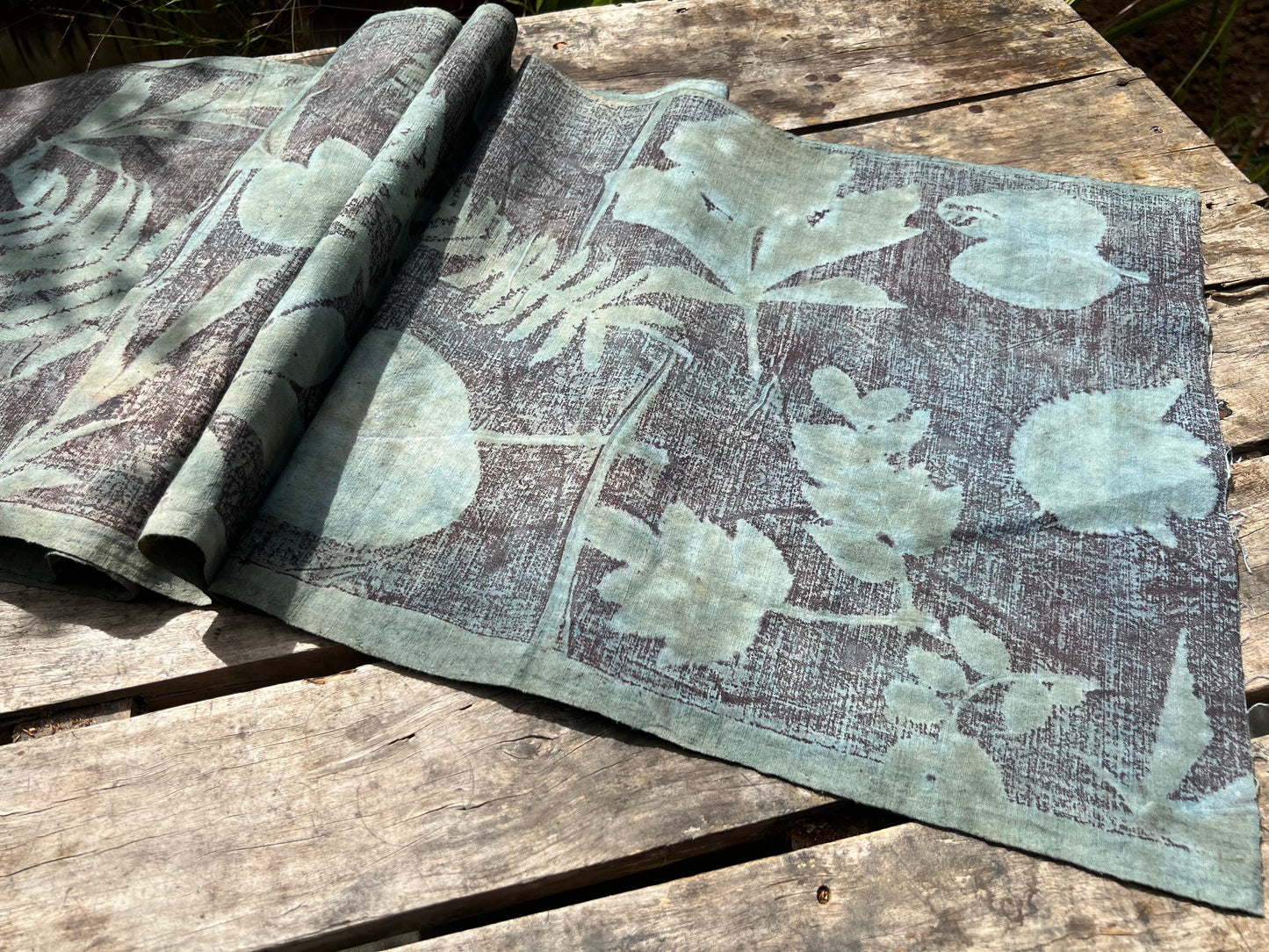 Hand Dyed Nature Plant Dyed Cotton Tea Table Cloth Tea Mat Two Sides Chabu Chaxi