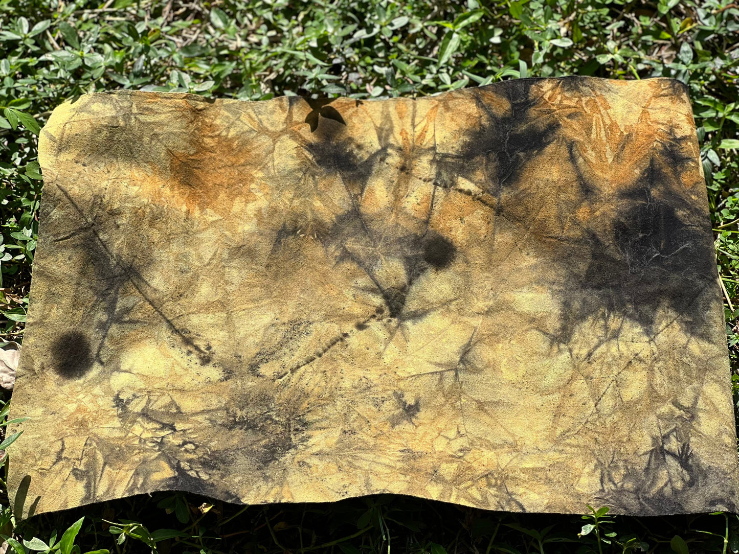 Hand Dyed Tea Table Cloth Plant Dyed Cotton Tea Mat Nature Dye Chabu Chaxi Two Sides