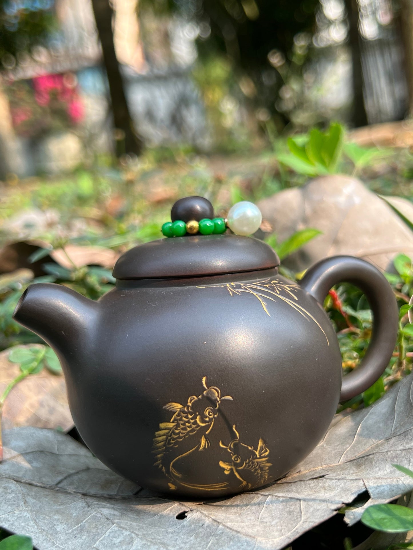 Handcrafted Original Design Chinese Nixing Pottery Teapot Artwork Black Teapot Kungfu Teapot
