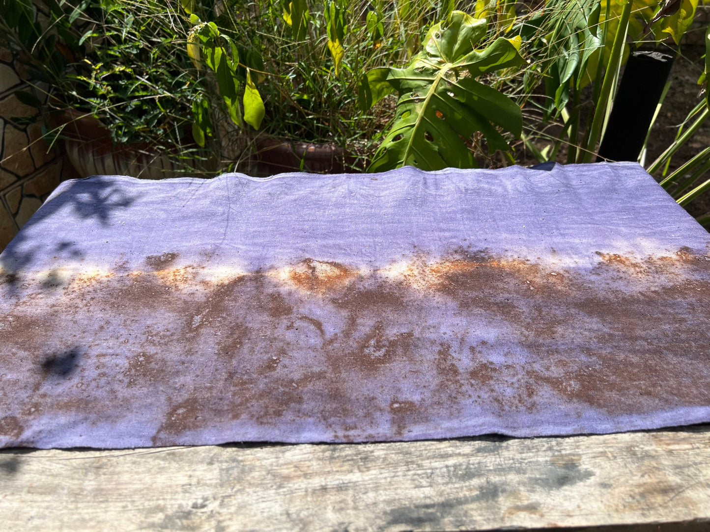 Hand Dyed Plant Dyed Cotton Tea Table Cloth Nature Dye Tea Mat Chabu Chaxi Purple Color