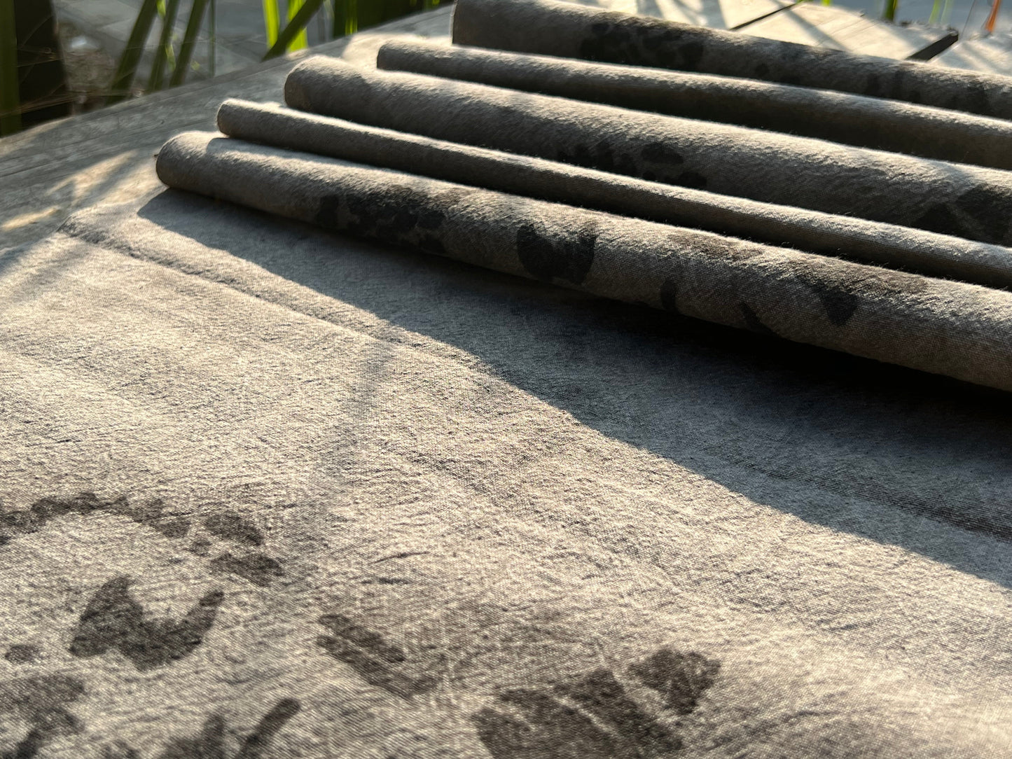 Hand Dyed Tea Table Cloth Plant Dyed Pure Cotton Tea Mat Natura Dye Buddha Pattern Chabu Chaxi