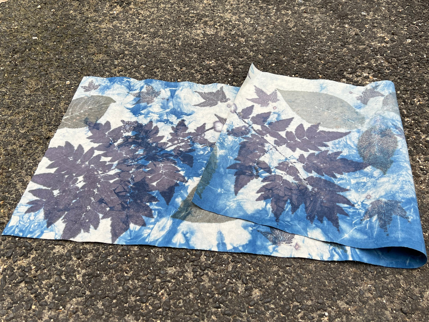 Hand Dyed Indigo Dyeing Tea Table Cloth Plant Dyed Cotton Tea Mat Natura Dye Chabu Chaxi