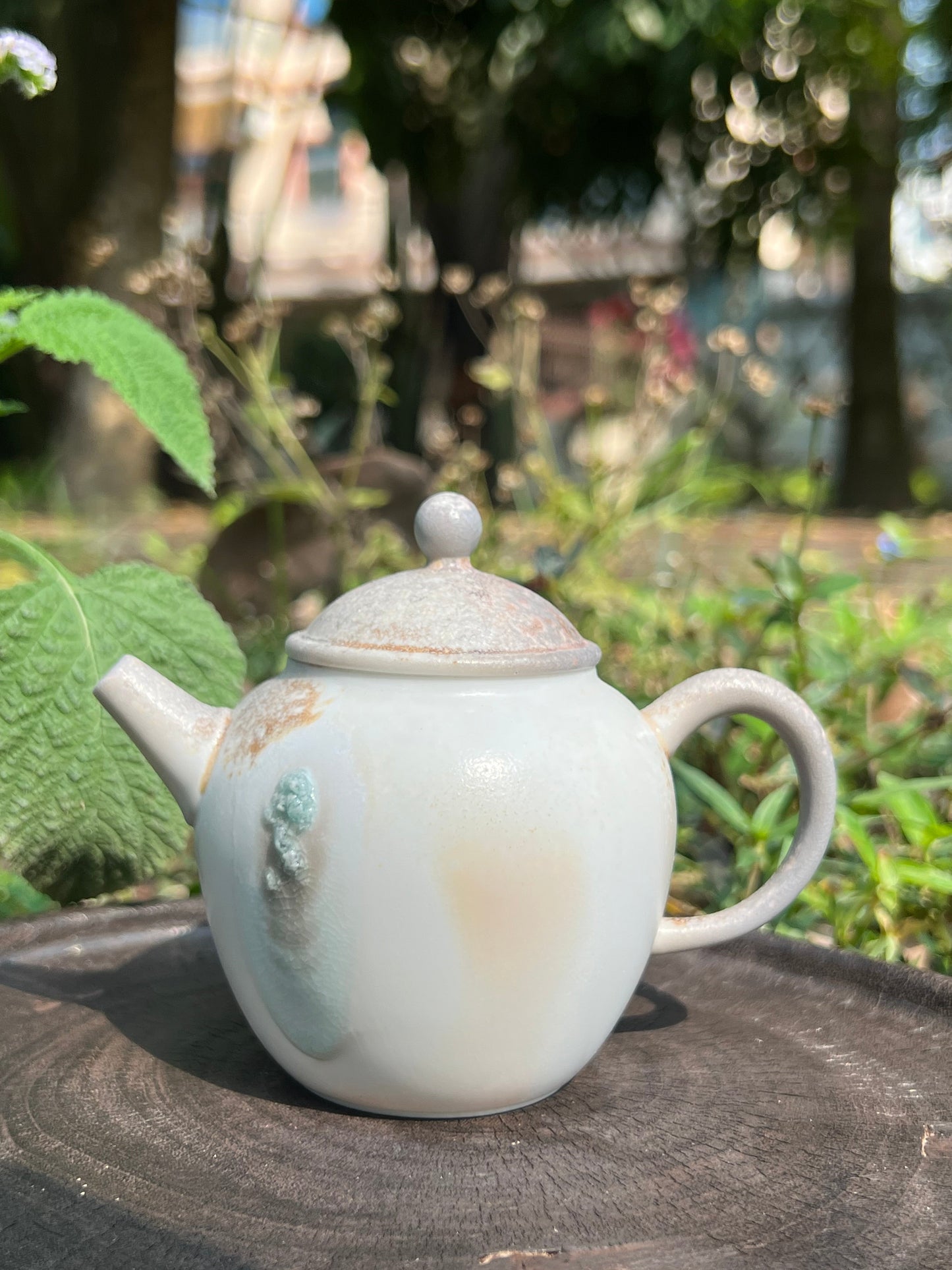 This is a pottery teapot