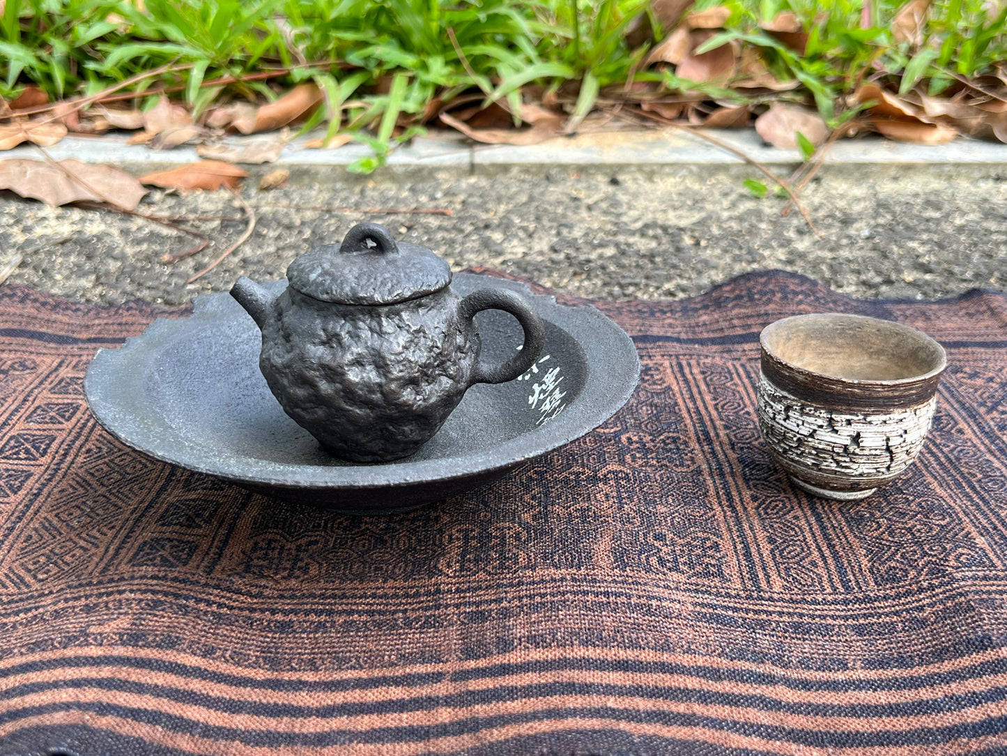 Hand-dyed Batik Fabric Chinese Miao Style Tea Table Cloth Natural Dye Classic Style Vintage Style Tea Mat Chaxi