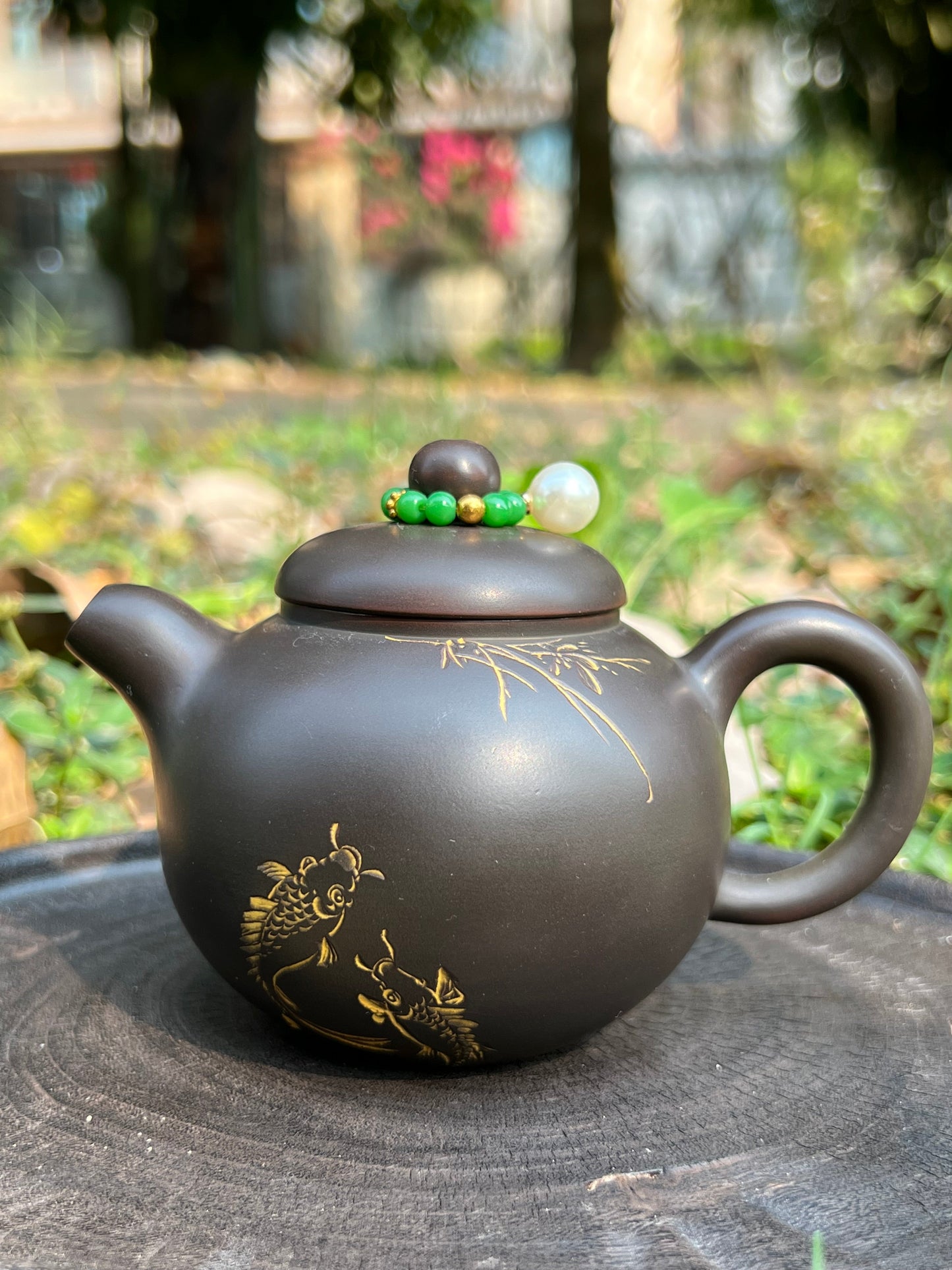 Handcrafted Original Design Chinese Nixing Pottery Teapot Artwork Black Teapot Kungfu Teapot