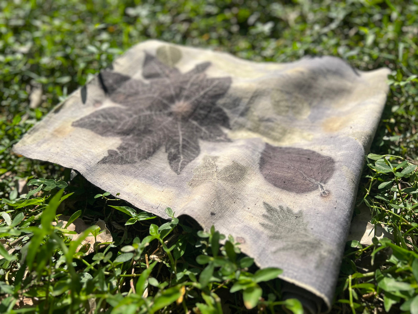 Tea Table Cloth Hand Dyed Plant Dyed Cotton Tea Mat Nature Dye Purple Chabu Chaxi